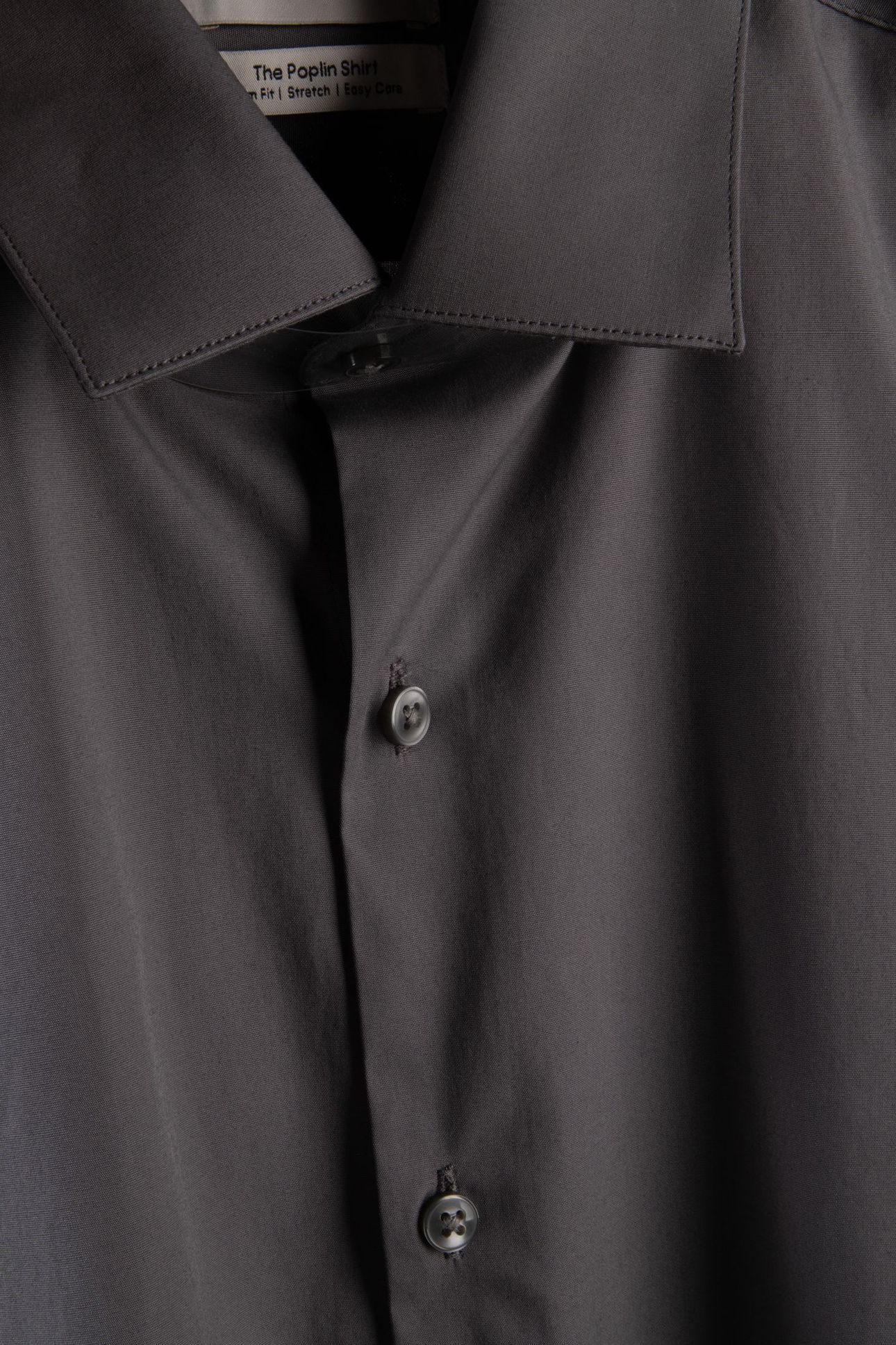SLIM ESSENTIAL POPLIN SHIRT STEEL GREY 4