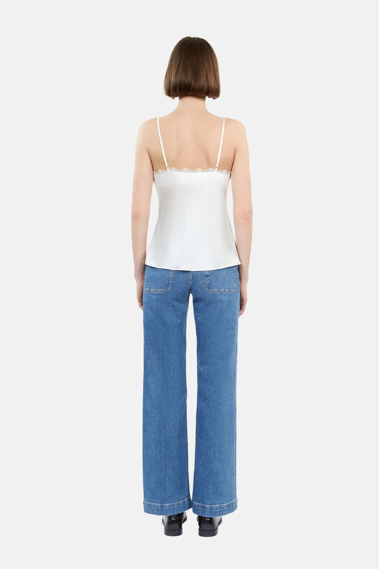 SILK STRAP TOP WITH LACE ECRU 4