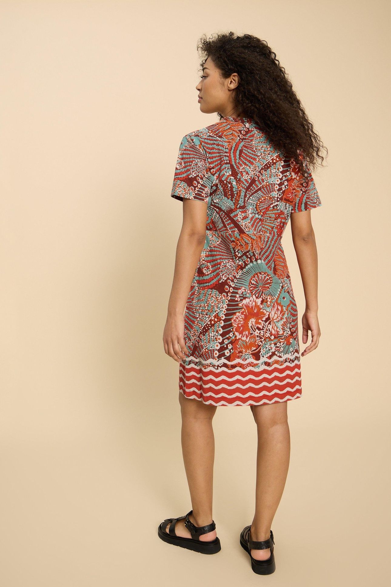 TAMMY COTTON JERSEY DRESS RED PRINT 3