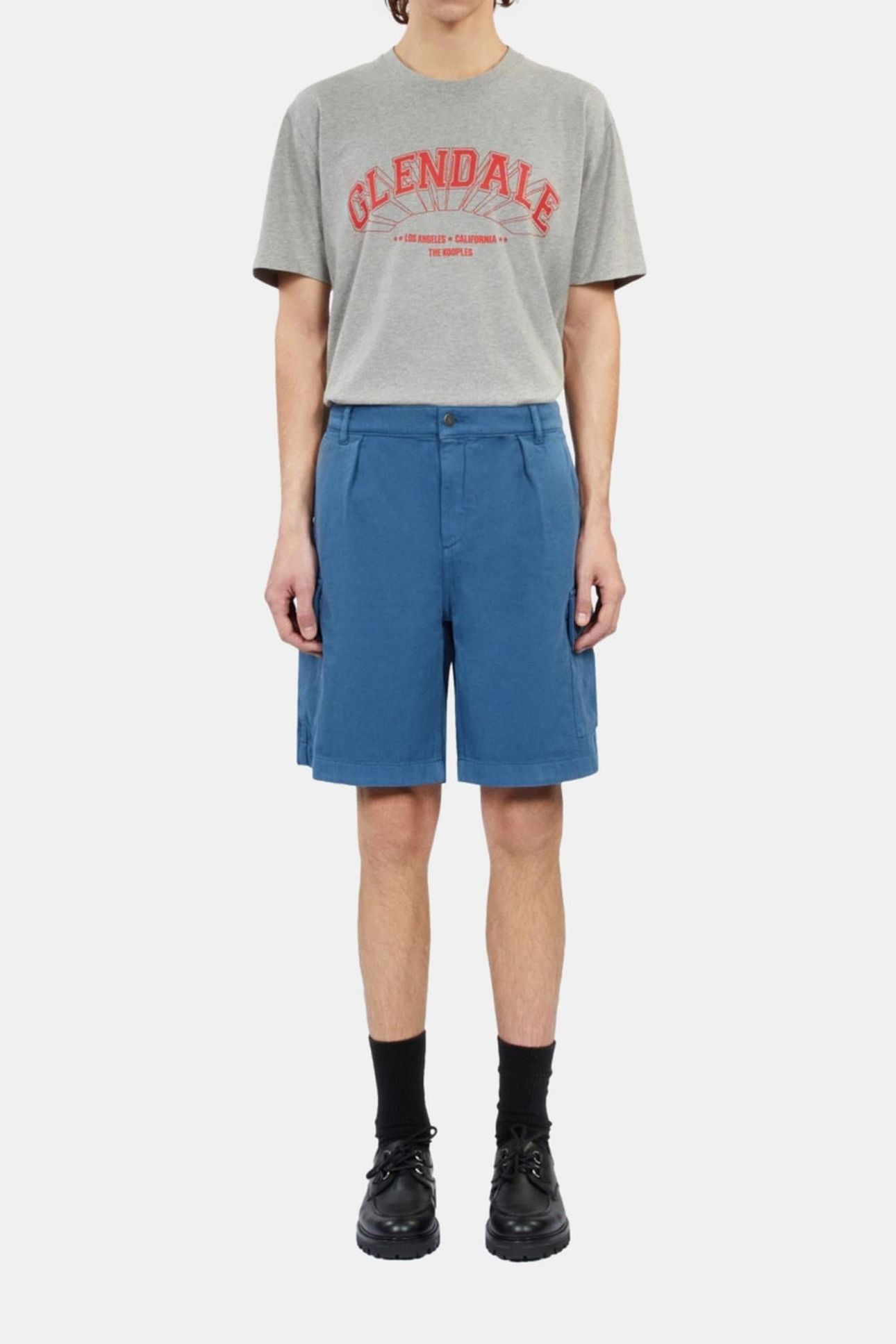 CASUAL CARGO SHORTS W PLEATS AND PATCH POCKETS MIDDLE NAVY 1