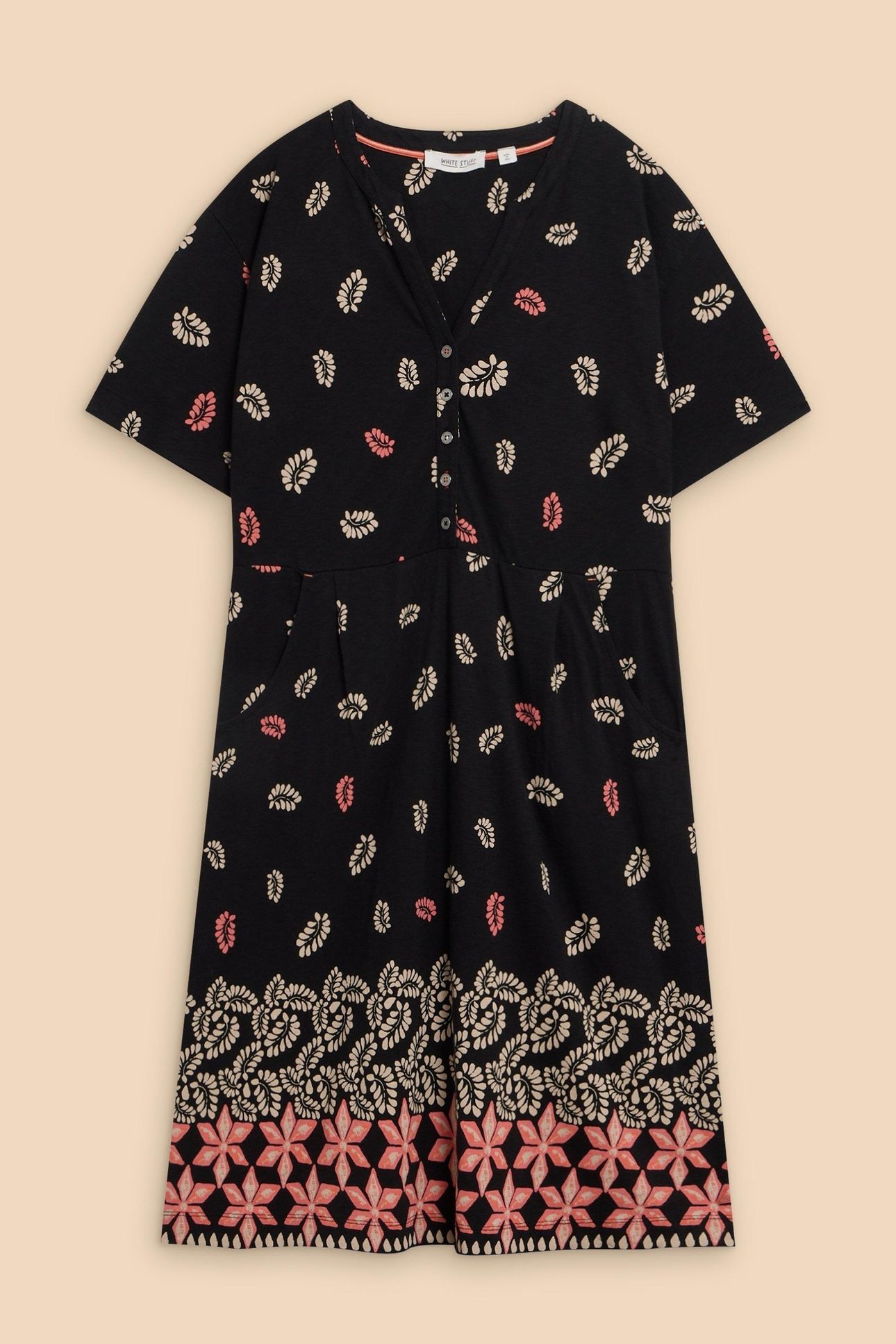 TAMMY COTTON JERSEY DRESS BLACK PRINT 5