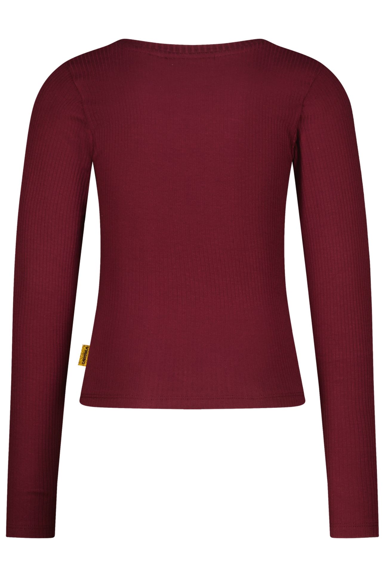 GIRLS BASIC RIB TOP T-SHIRT BURGUNDY RED 3
