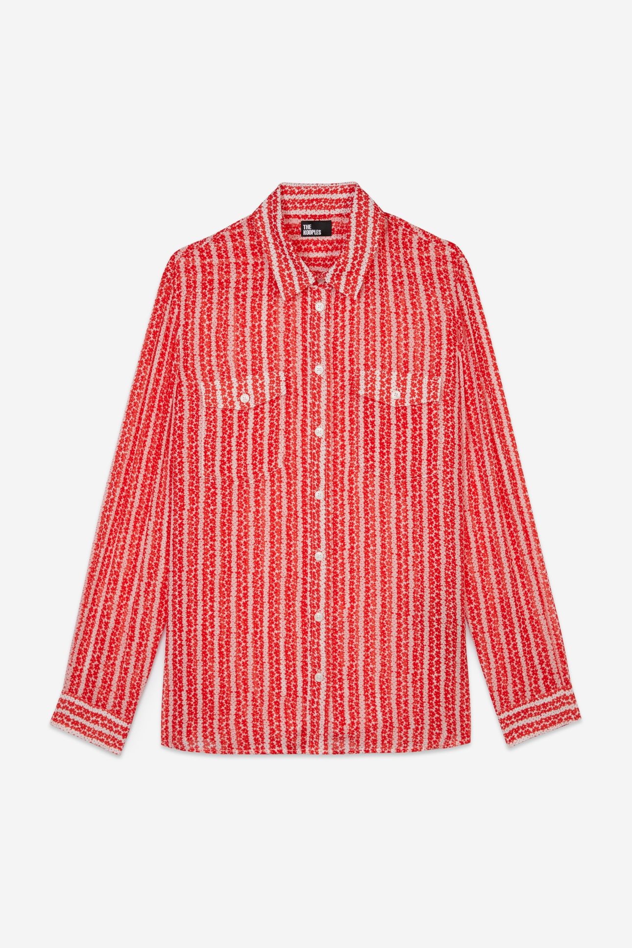 LONG-SLEEVED GEORGETTE SHIRT RED WHITE 5