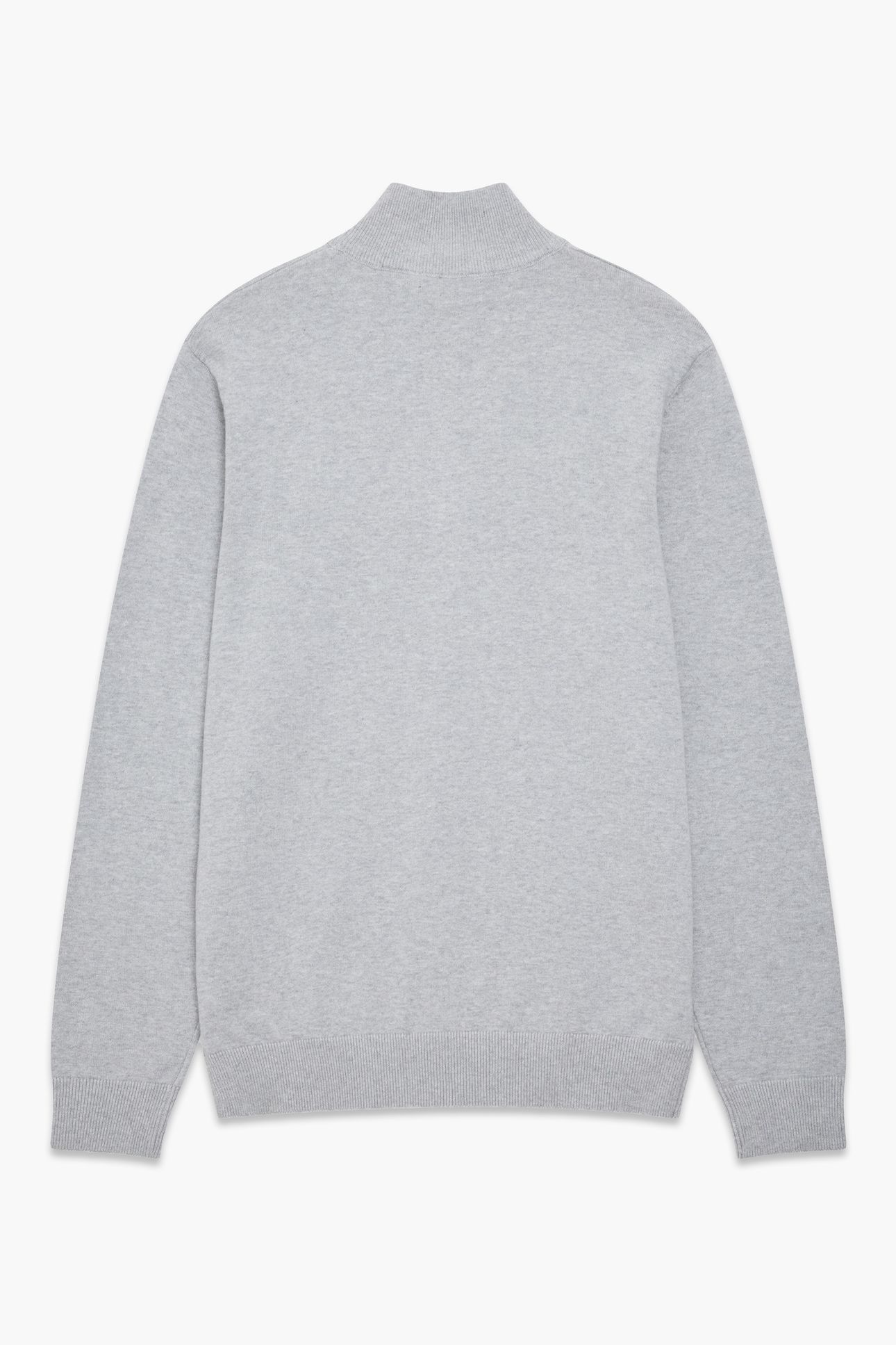 1/2 ZIP COTTON LGT GREY MEL 2