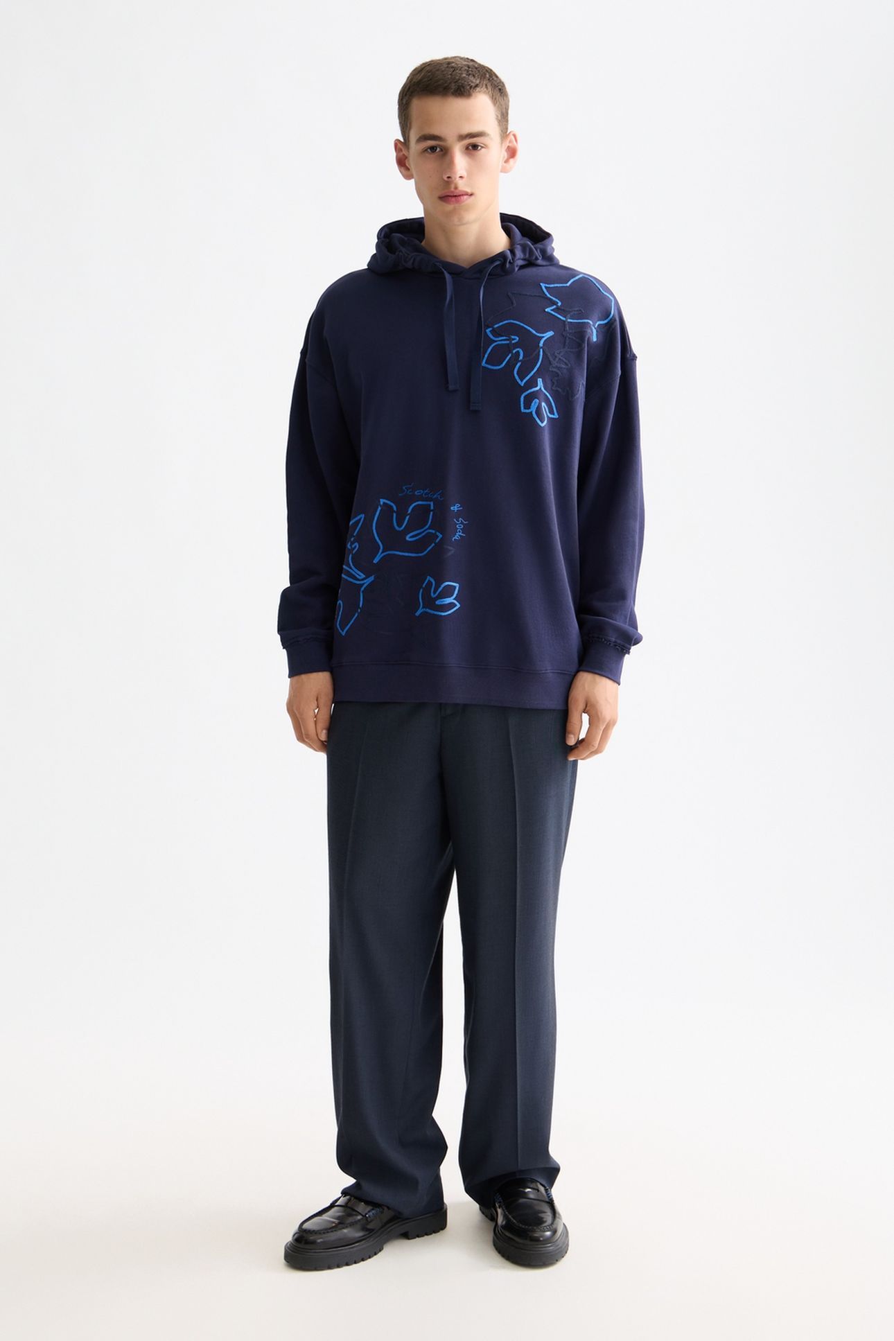 FRONT + BACK AW HOODIE PEACOAT 2