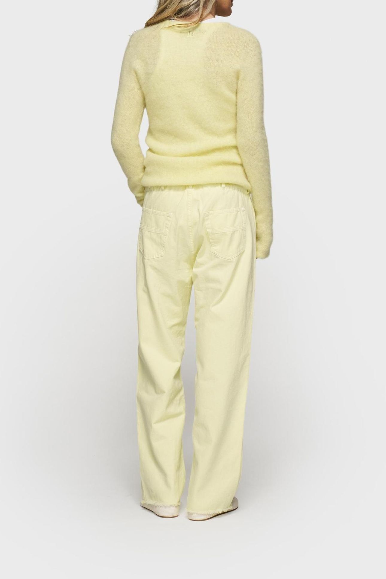 STRAIGHT LEG PANTS TWILL PASTEL YELLOW 4