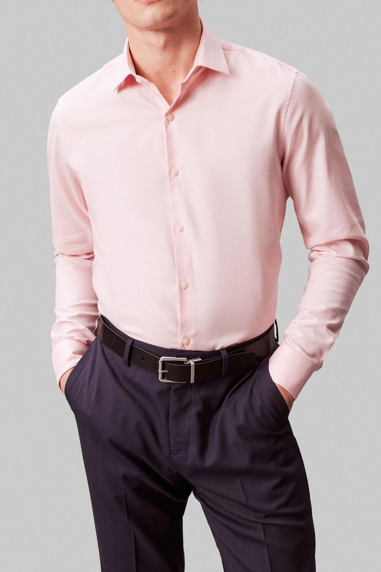 SLIM ESSENTIAL POPLIN SHIRT PINK 1