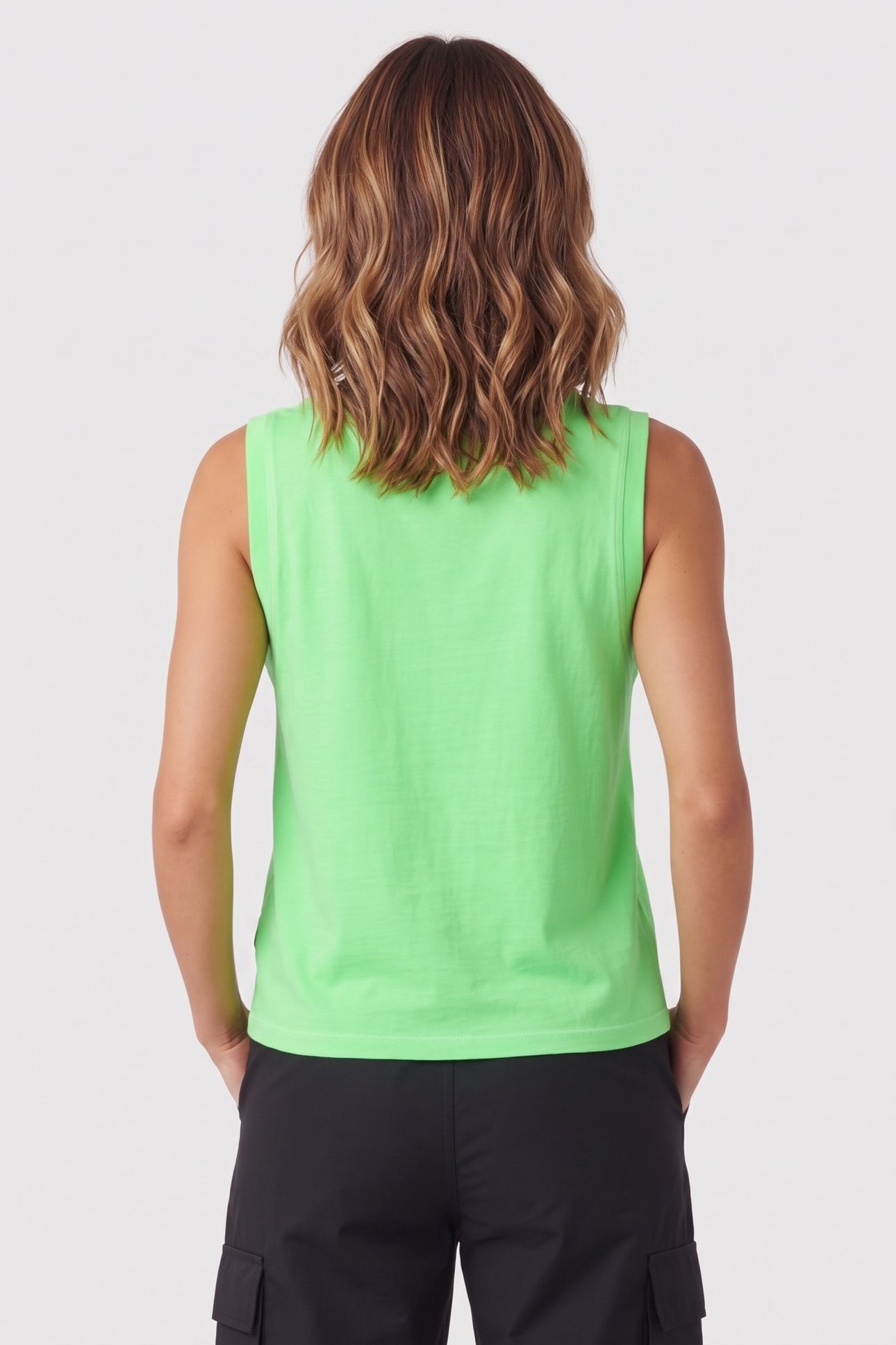 VINTAGE NEON SLEEVE-LESS T-SHIRT VERT FLUO 2