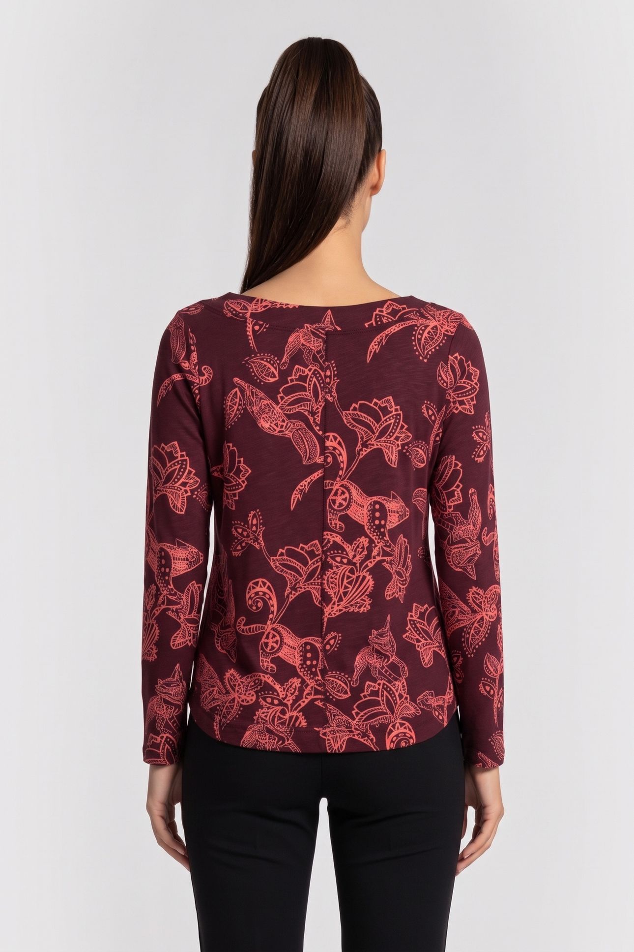 WENDY LS TEE PLUM PRINT 2