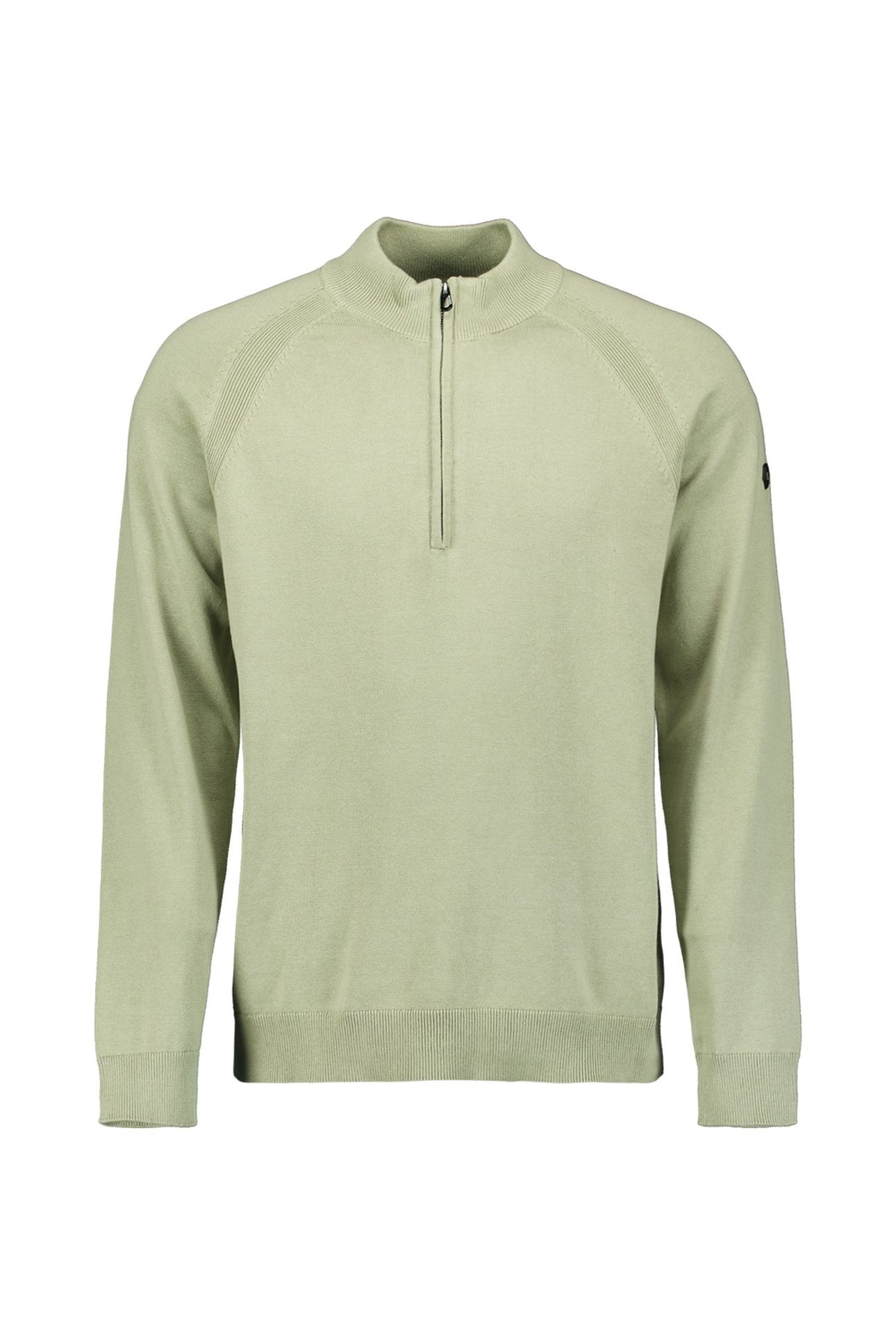 PULLOVER HALF ZIP HIGH COLLAR SOLID LIGHT MOSS 5