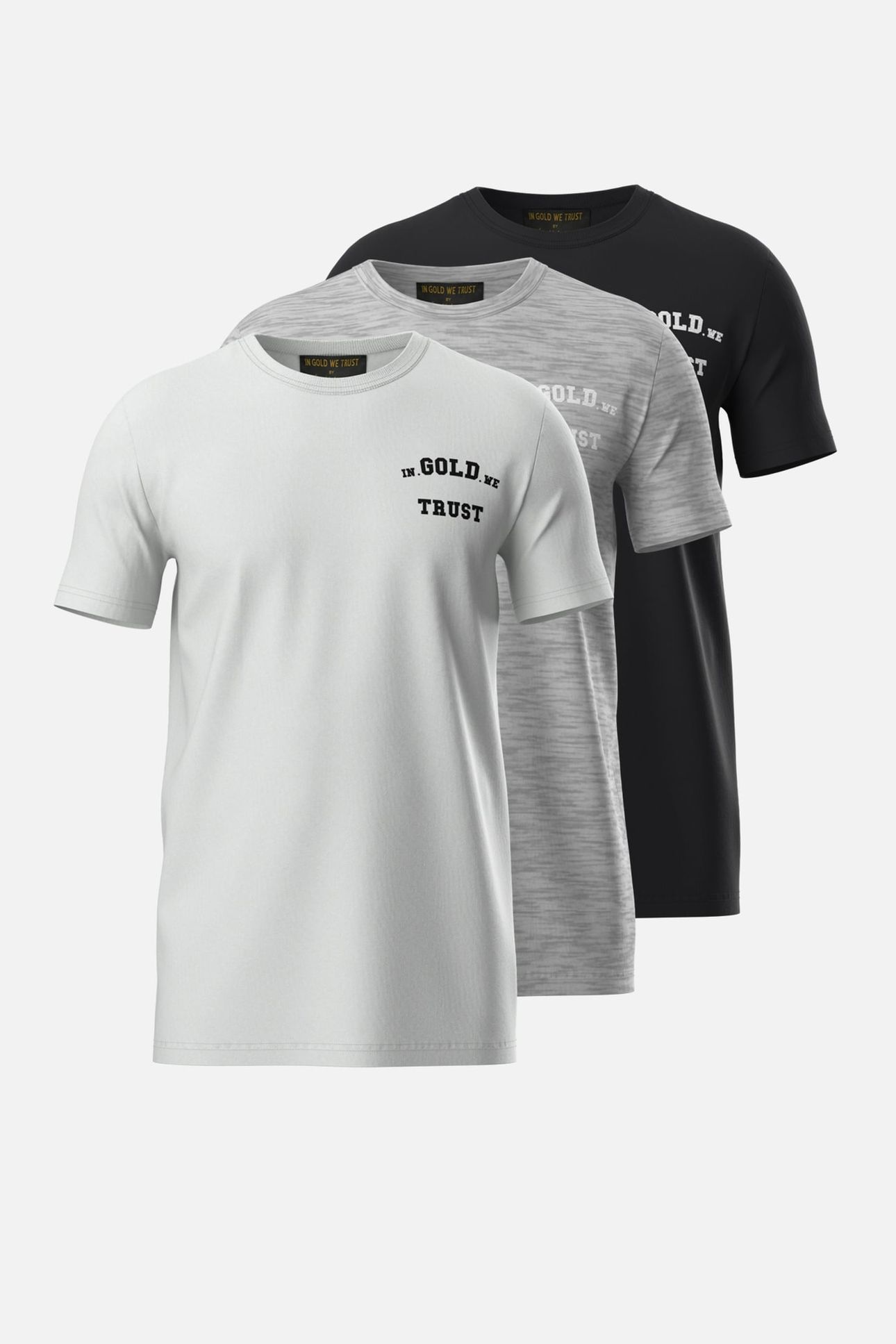 BASIC T-SHIRT 3-PACK 3 PACK W/G/B 1