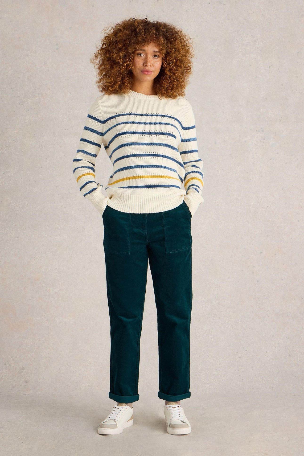 TWISTER CORD TROUSER DARK GREEN 1