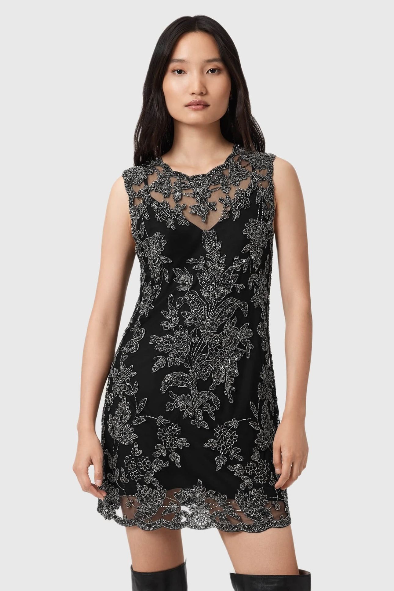 INAYA EMB DRESS BLACK 2