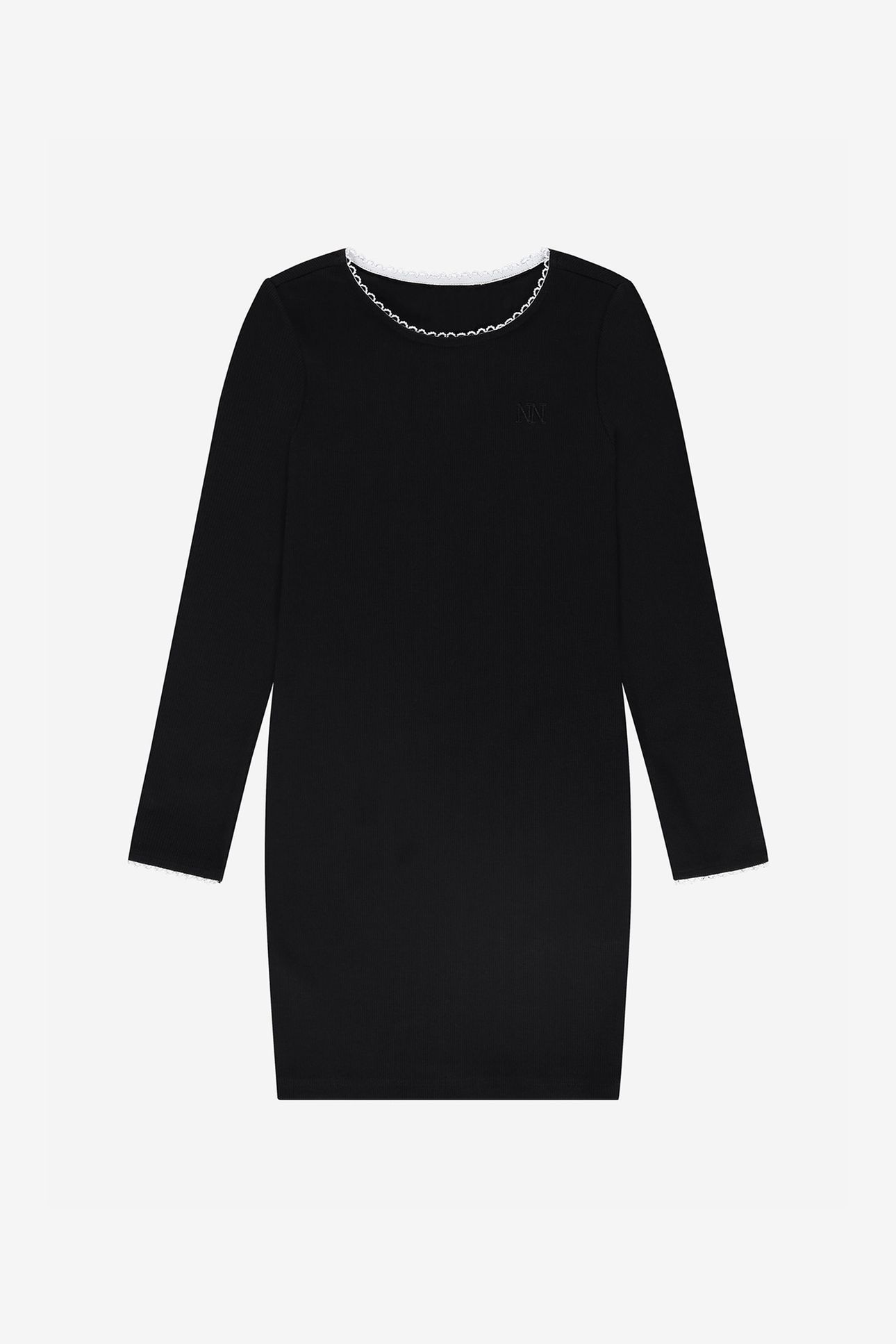 NYLA RIB DRESS BLACK 1