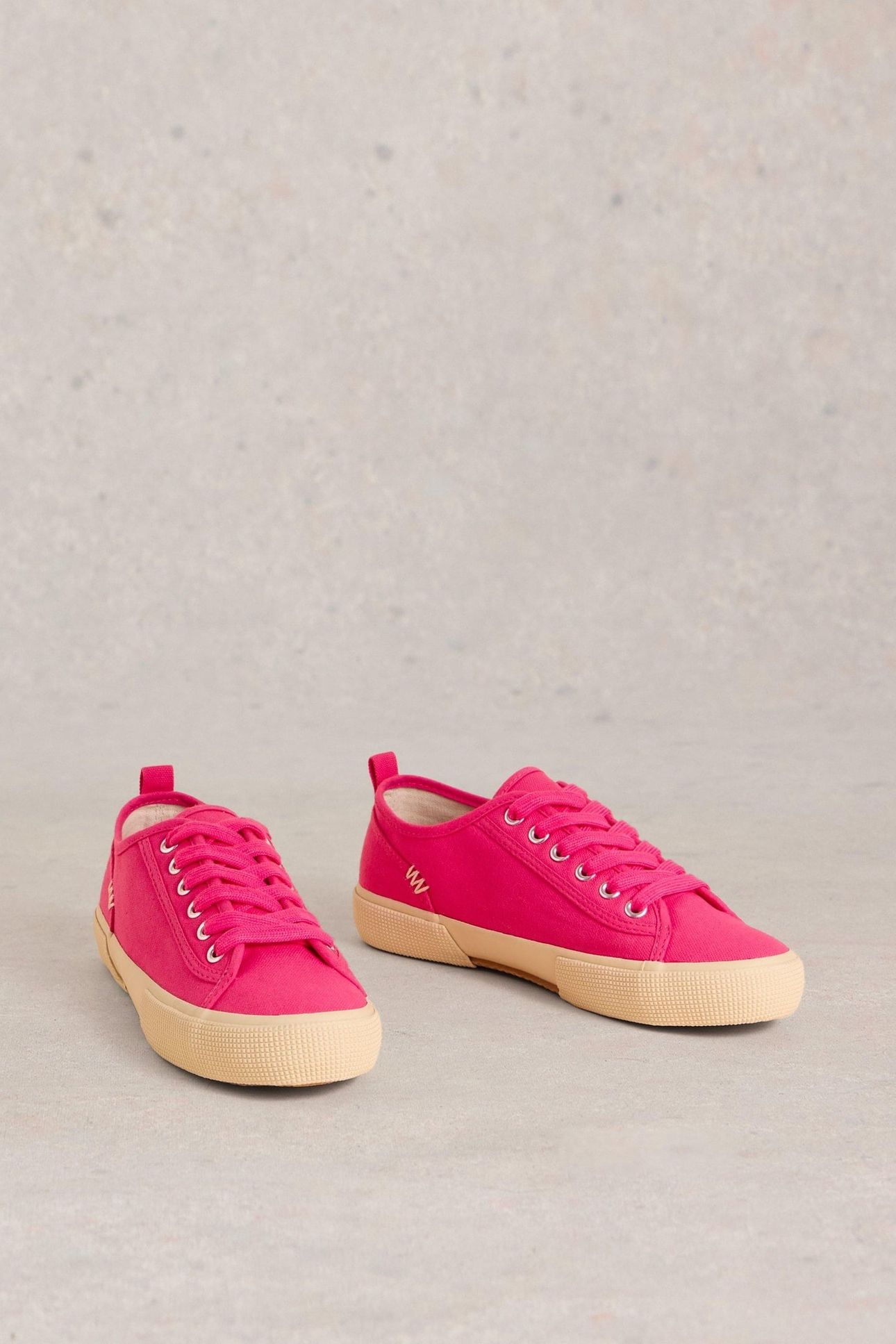 PIPPA CANVAS LACE UP TRAINER BRIGHT PINK 2