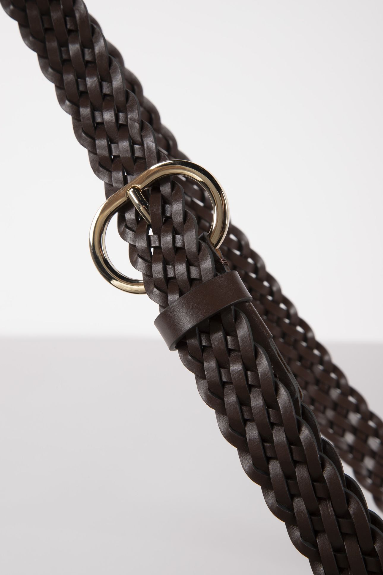 TH CHIC 2.5 WOVEN LEATHER BELT RICH WALNUT 4