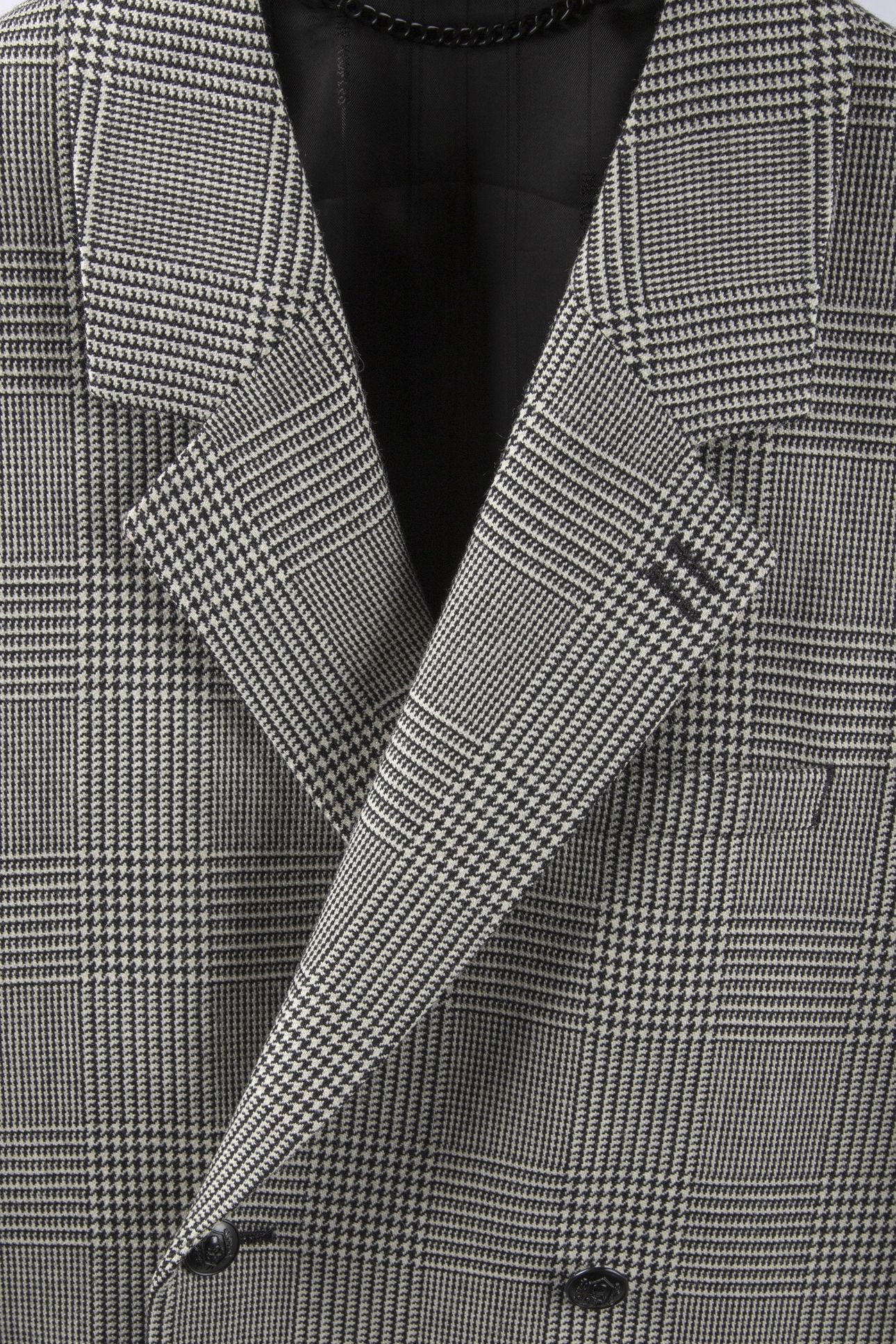 4-BUTTON DOUBLE-BREASTED JACKET BLACK WHITE 8