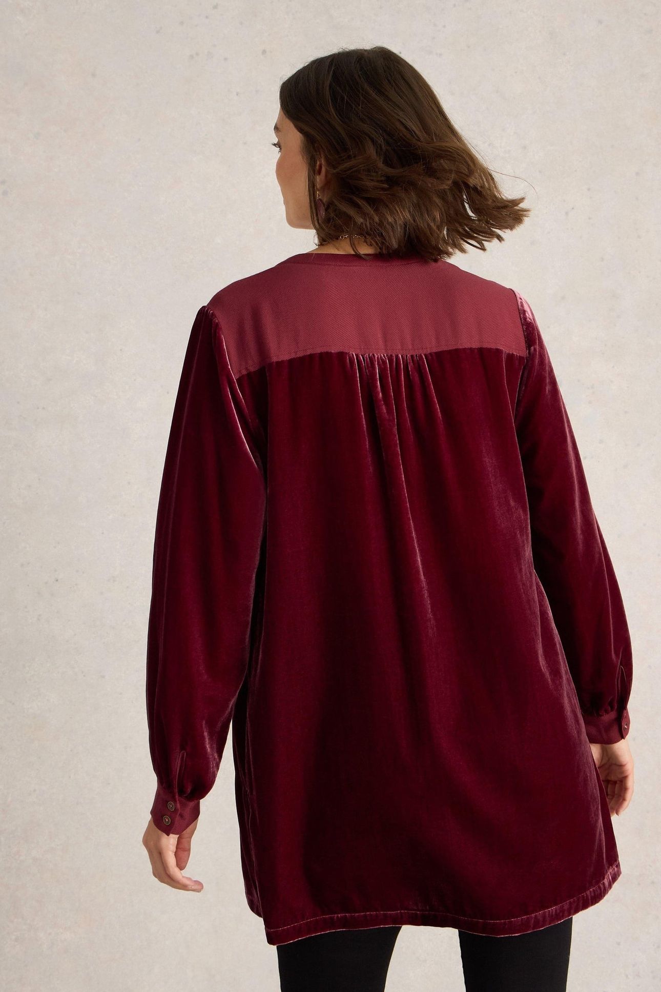 OLIVE VELVET TUNIC DARK PLUM 2