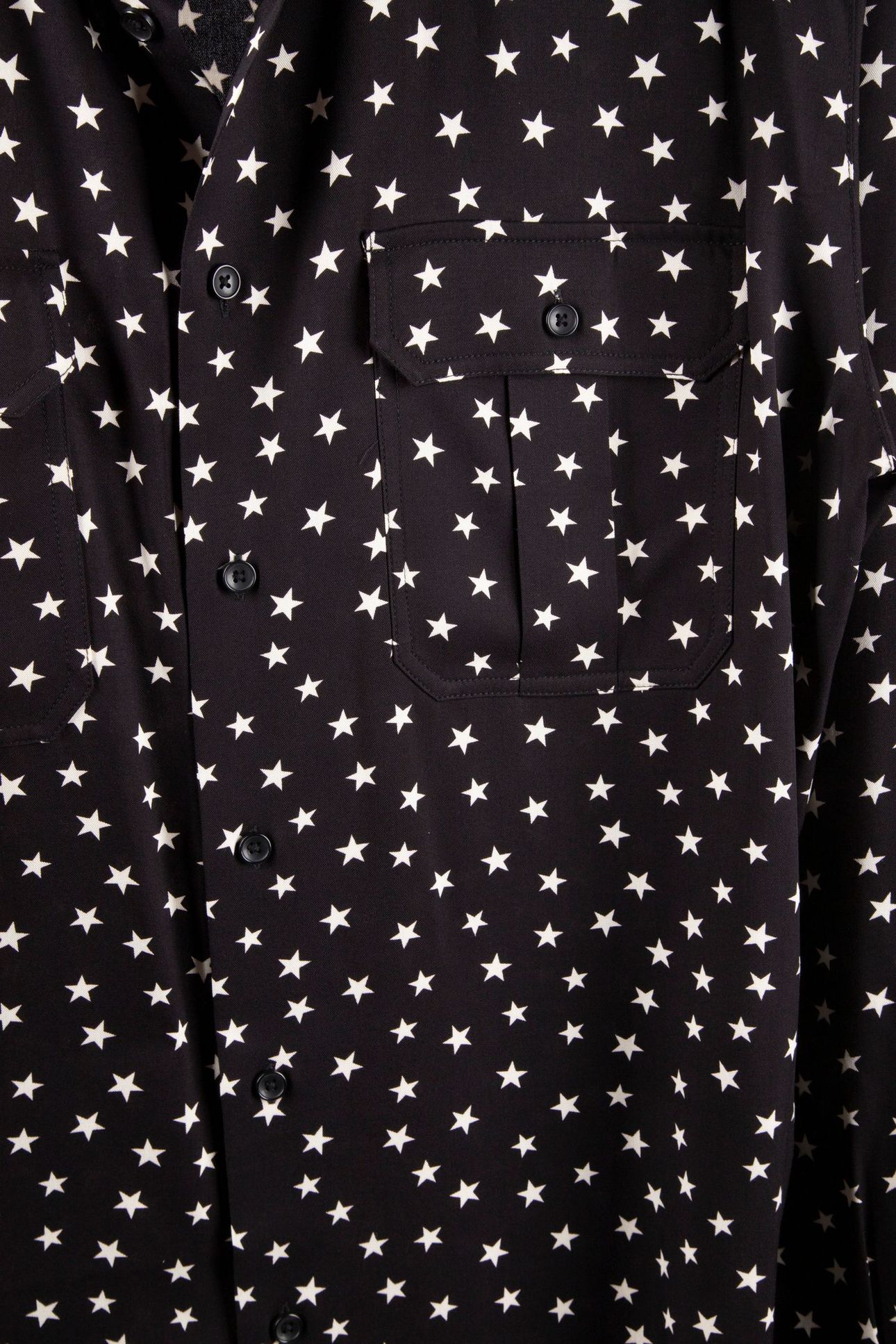 LONG-SLEEVED SHIRT WITH STAR PRINT BLACK WHITE 6