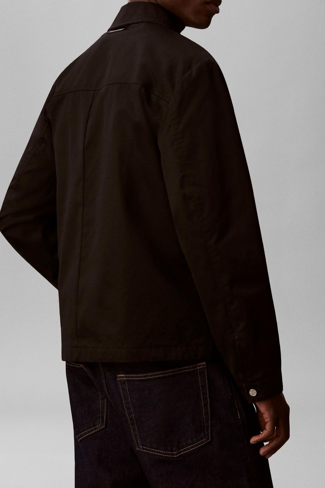 LS COTTON WING COLLAR JACKET BLACK 4