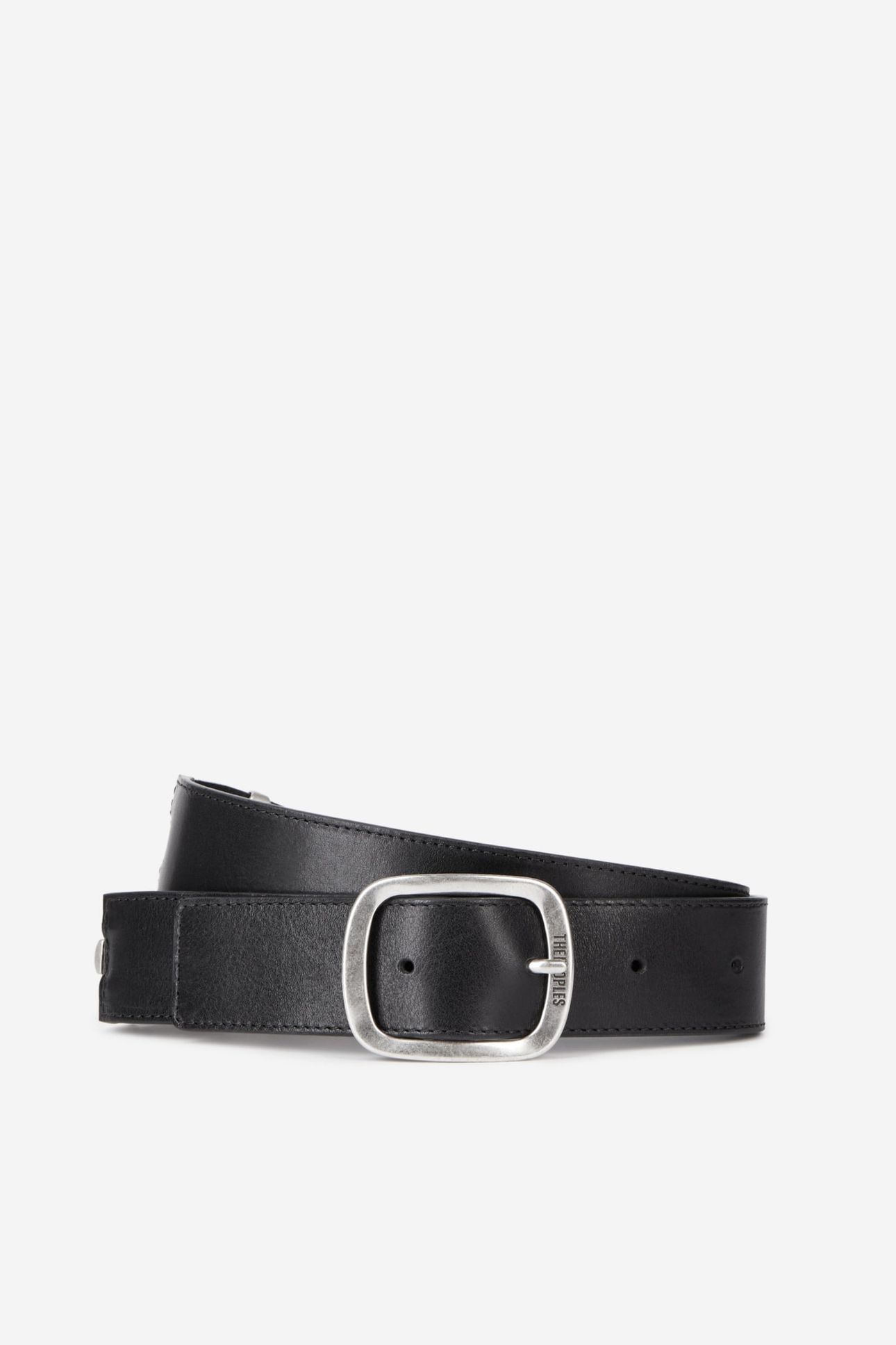 LEATHER BELT WITH METAL HARDWARE BLACK 2