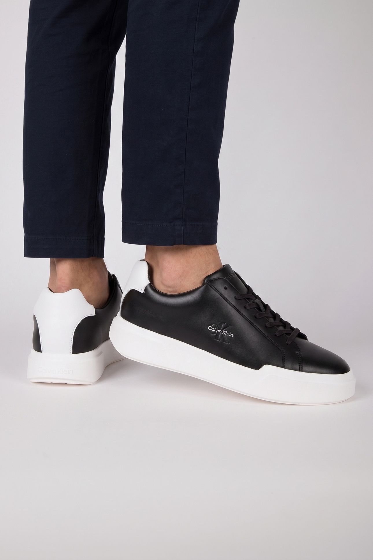 CHUNKY CUPSOLE LACEUP SHOES BLACK/BRIGHT WHITE 2