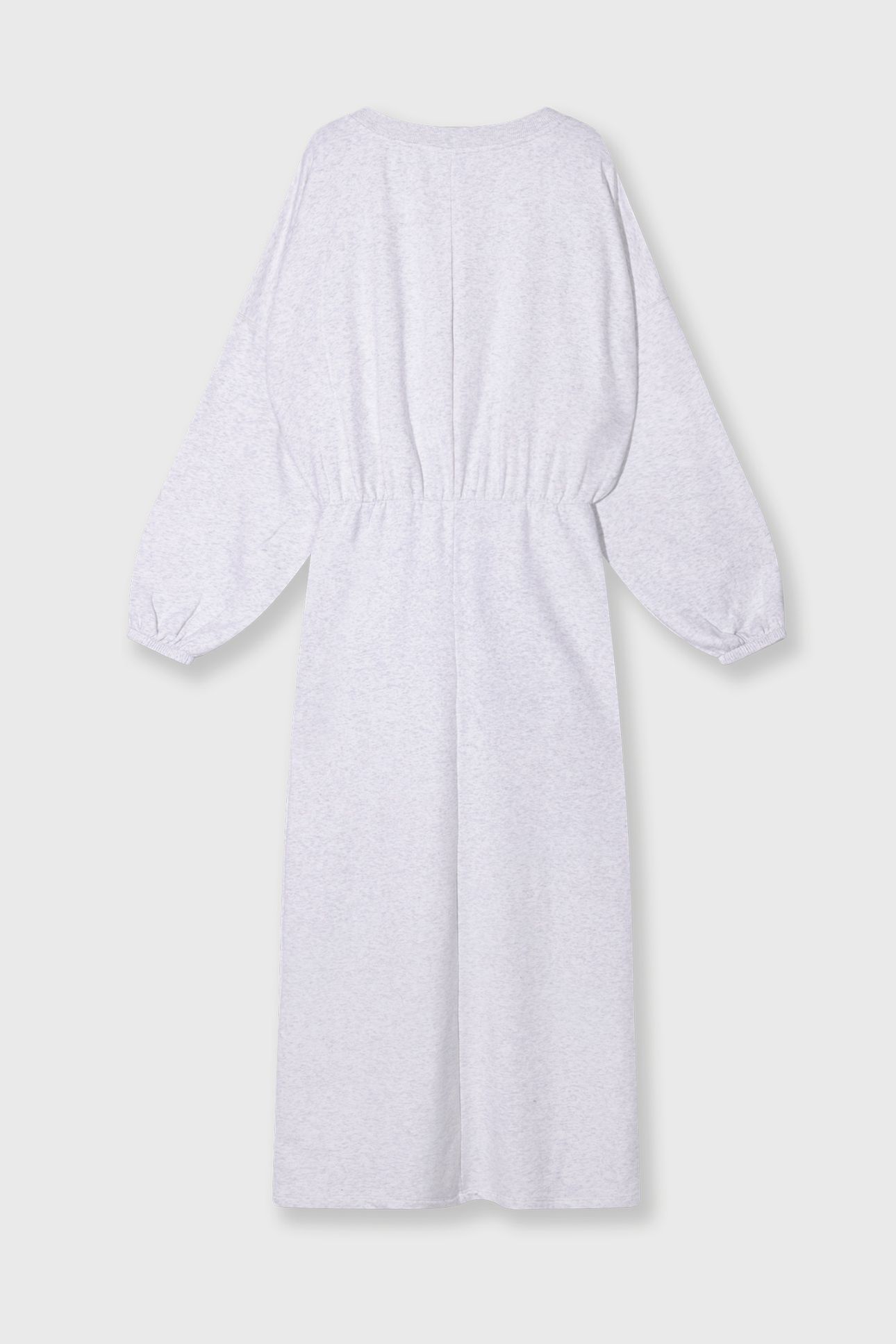 LONG WRAP DRESS GATHERING WHITE GREY MELEE 5