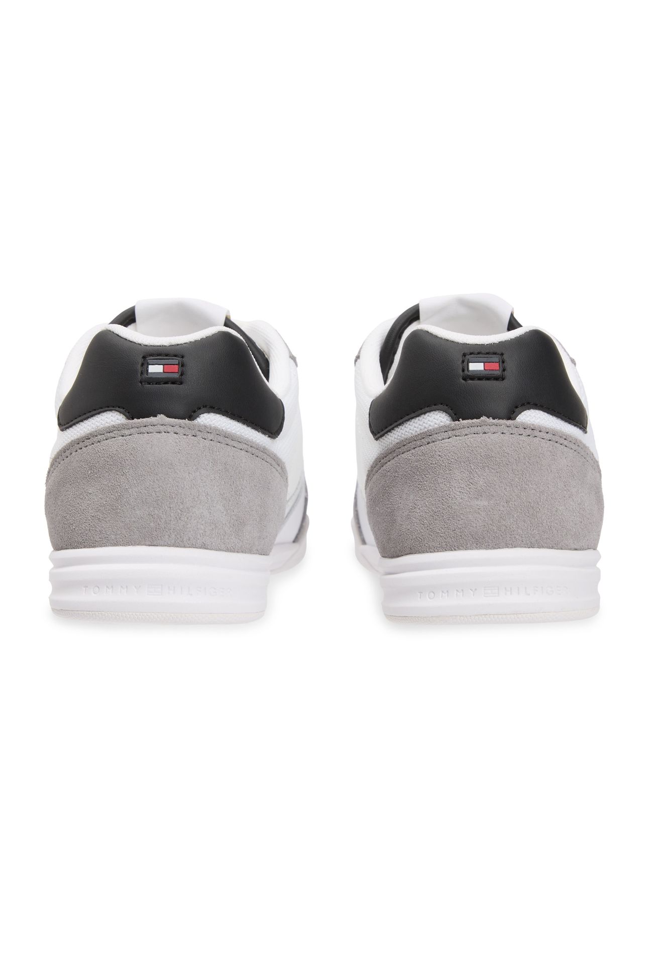 MIXED TEXTURE CUPSOLE TRAINERS WILEATHER WHITE 4