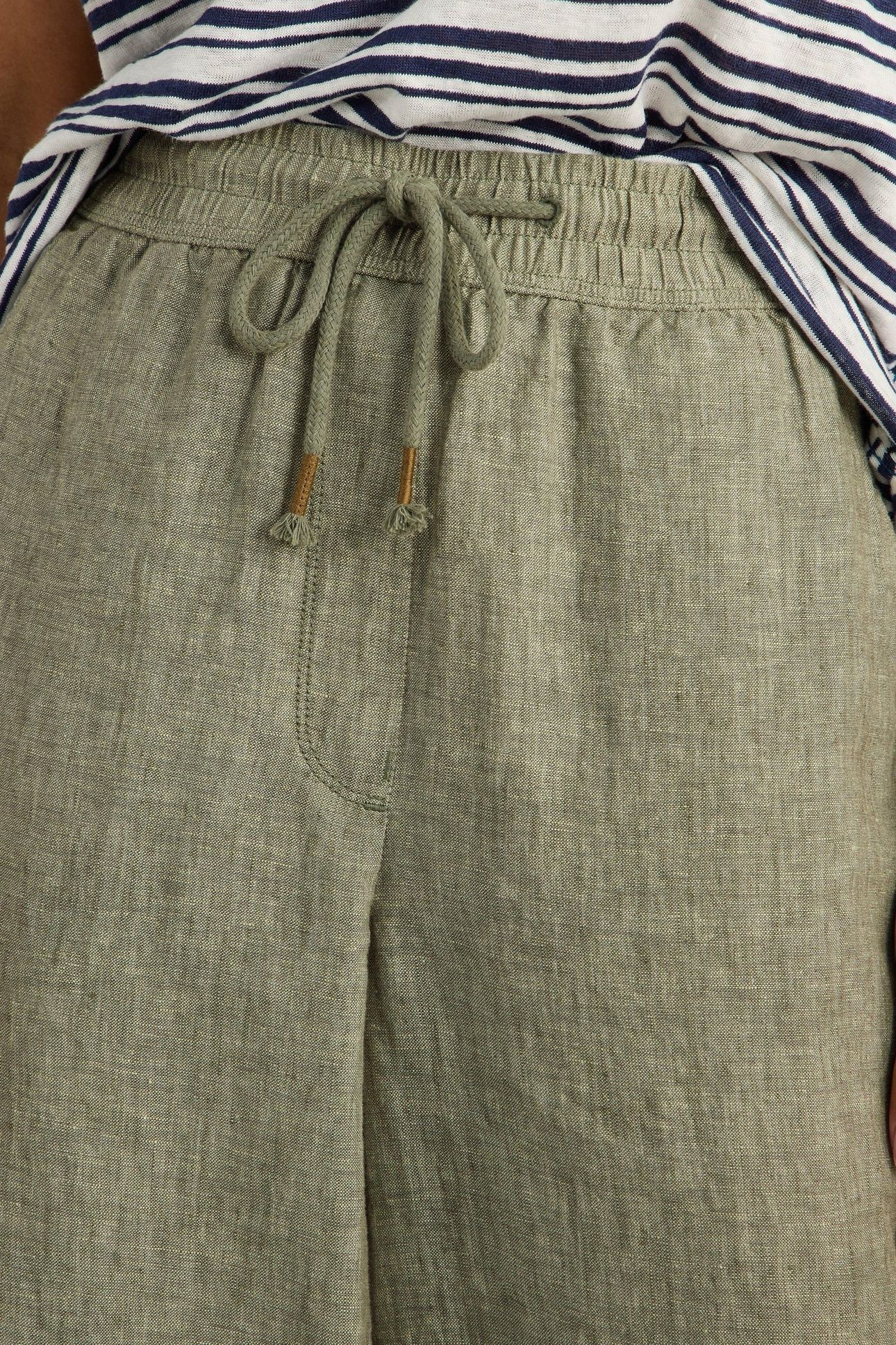 BELLE LINEN WIDE LEG TROUSER MID GREEN 6