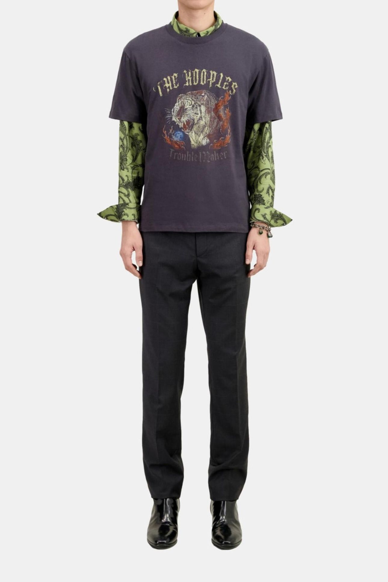 SHORT-SLEEVED T-SHIRT WITH TIGER PRINT ON THE FRONT CARBONE 1