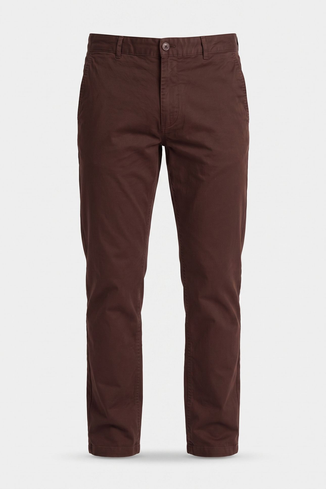 STRAIGHT COTTON TWILL PANT RICH BROWN 3