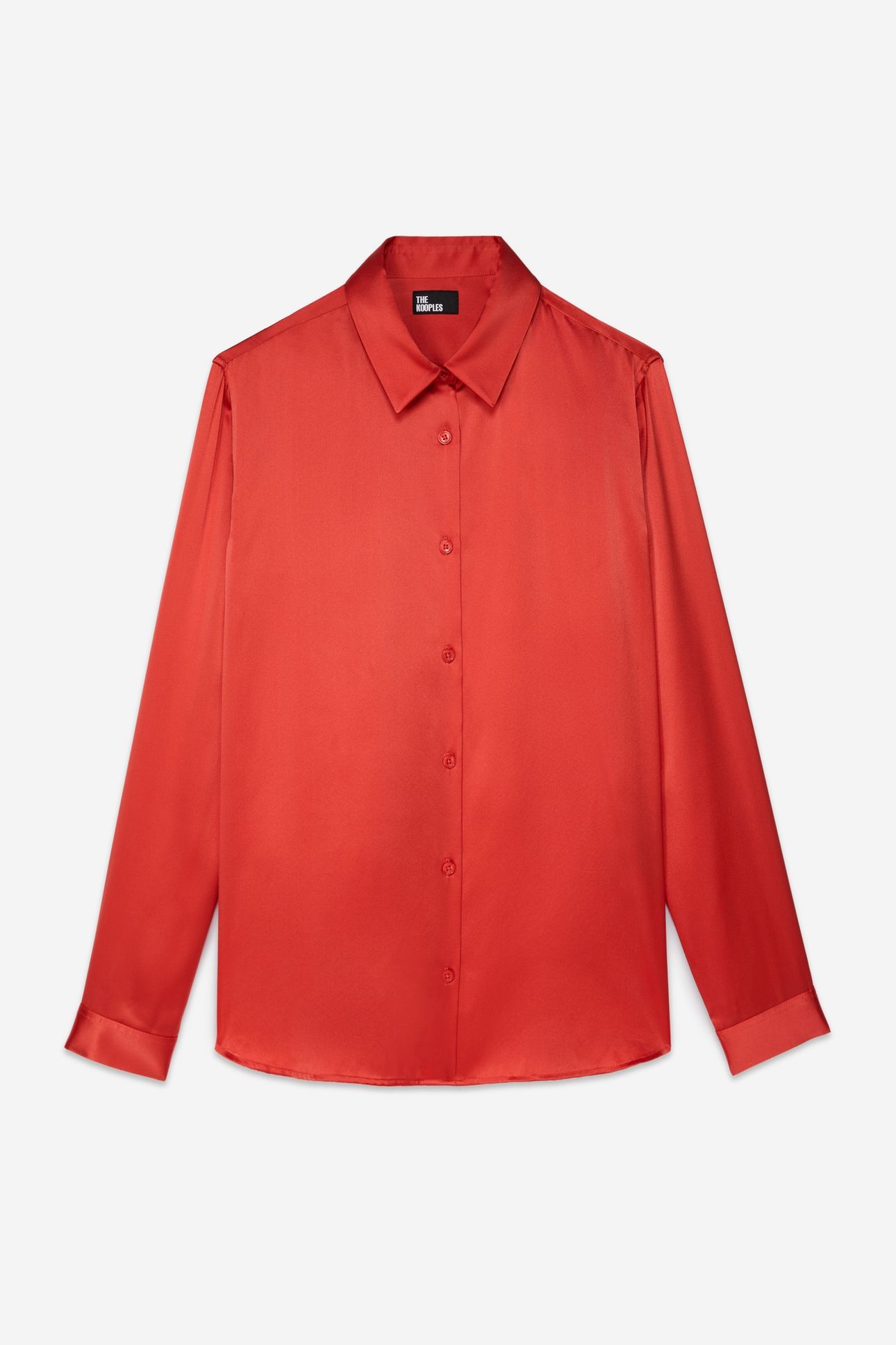 LONG-SLEEVED SILK SATIN SHIRT RED BRIQUE 5