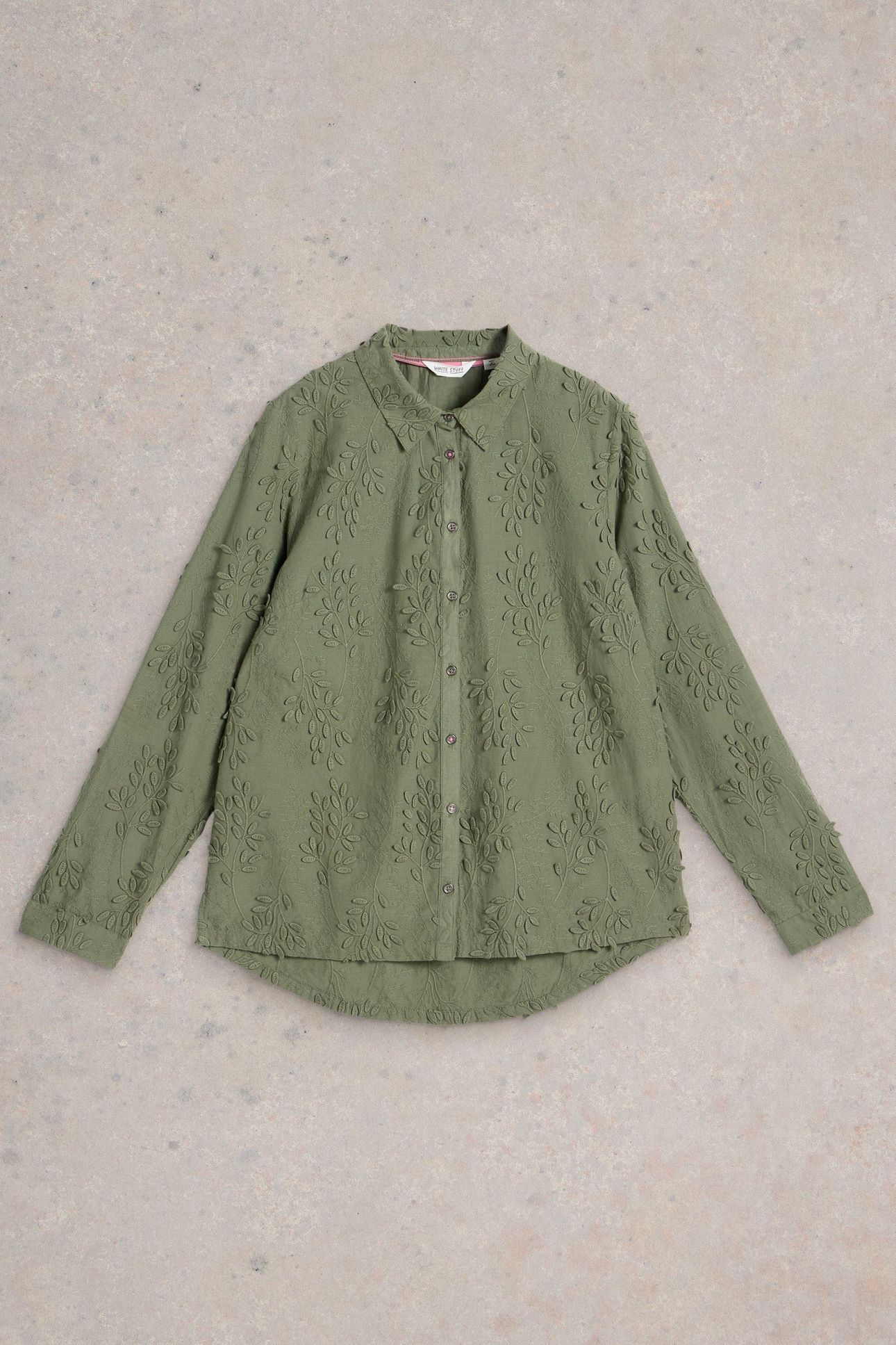 SOPHIE EMBROIDERED SHIRT DUSTY GREEN 4