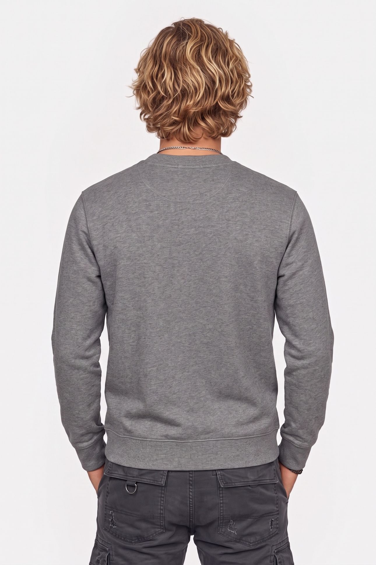 LONG SLEEVE CLASSIC 350GSM TERRY MONOGRAM GREY HEATHER 2