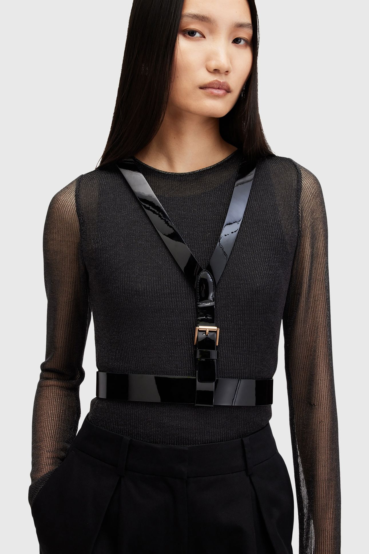FAYE HARNESS BLACK/WARM BRASS 1