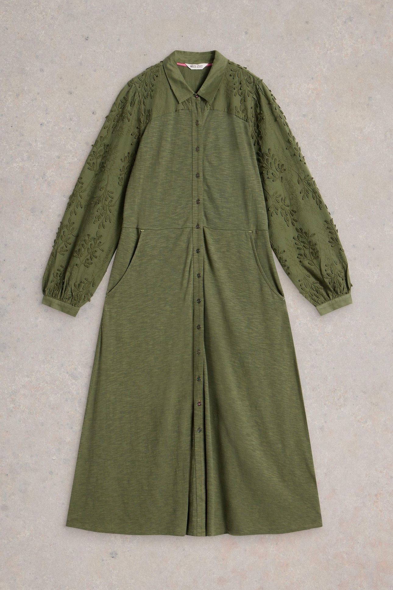 RUA EMBROIDERED DRESS DUSTY GREEN 3