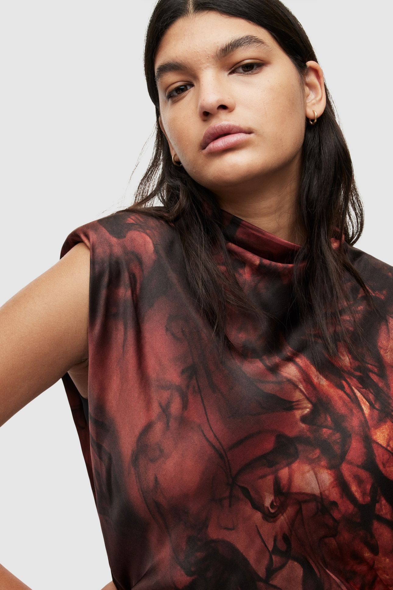 ISA CLAUDIA DRESS DEEP RUST RED 5