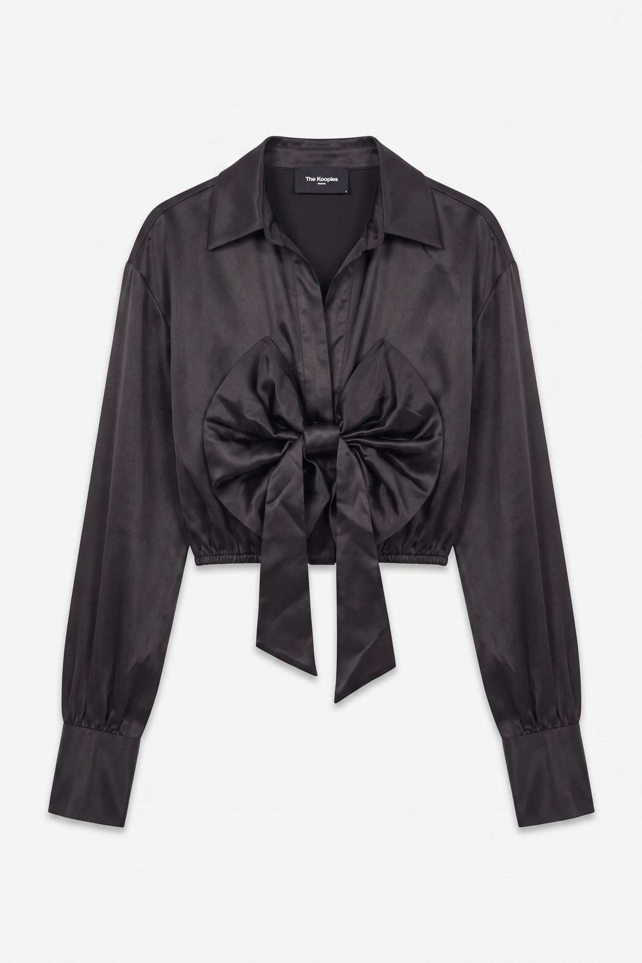 LONG-SLEEVED SHORT TOP WITH TIE BLACK 3