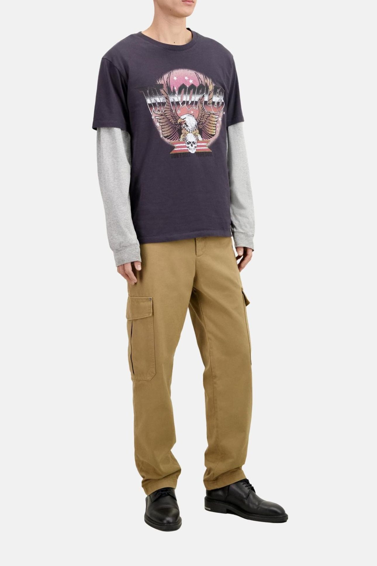 T-SHIRT WITH VINTAGE PRINT ON THE FRONT CARBONE 1