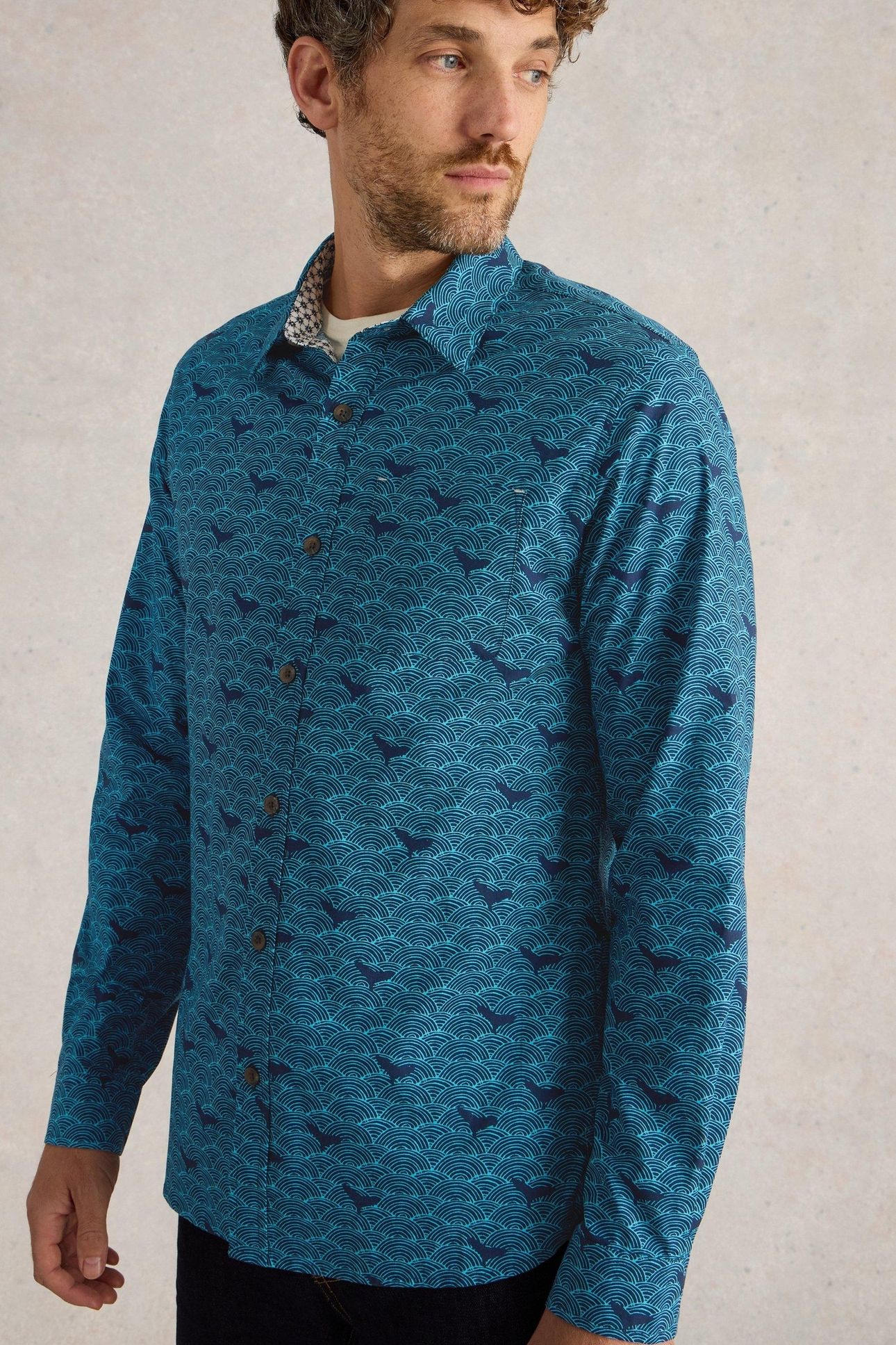 WAVES PRINTED SHIRT BLUE PRINT 2