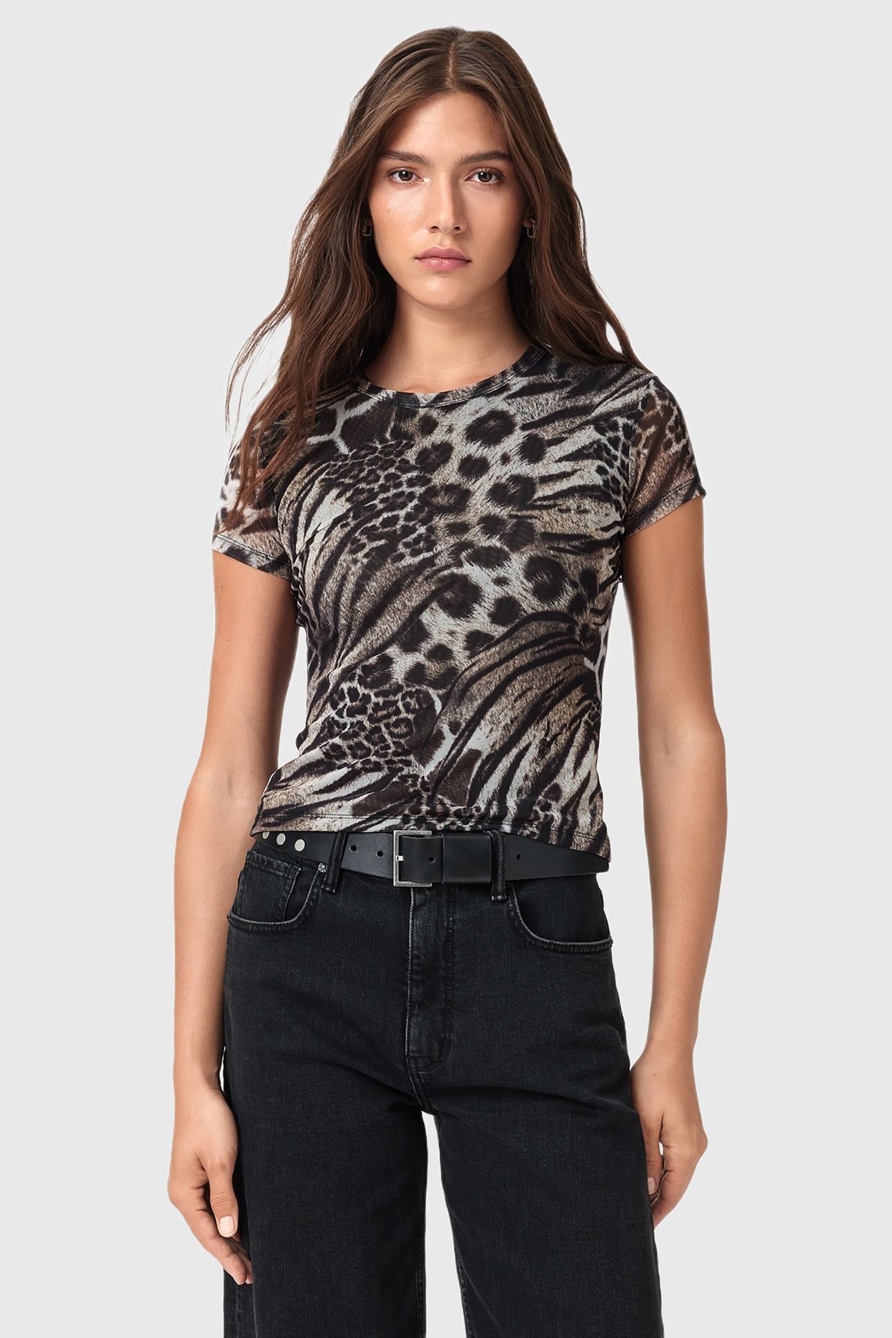 ELLIE MESH TEE TRIO TAUPE BROWN 3