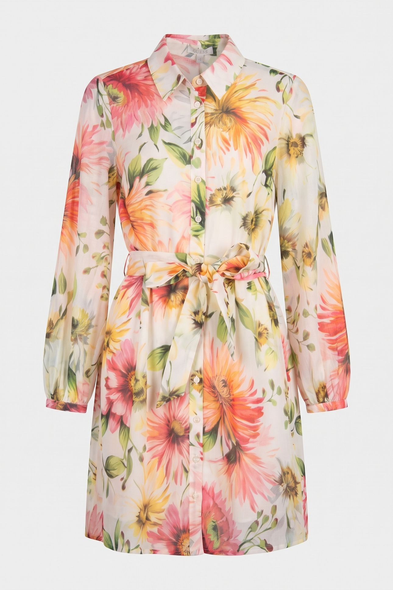 GUESS ECO LS FAITH DRESS PAINTED DAISIES PRIN 5