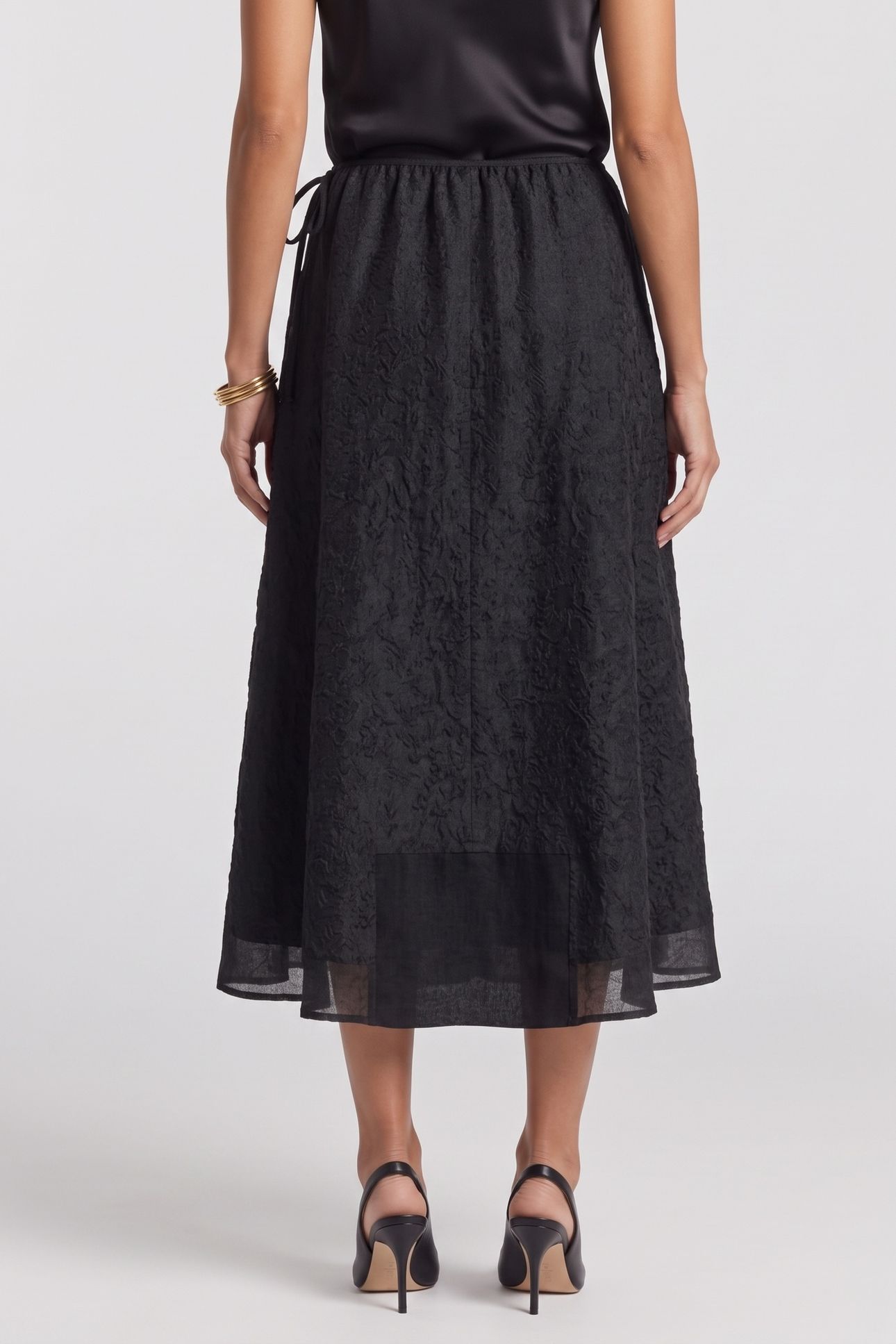 TACI BROCADE SKIRT BLACK 2