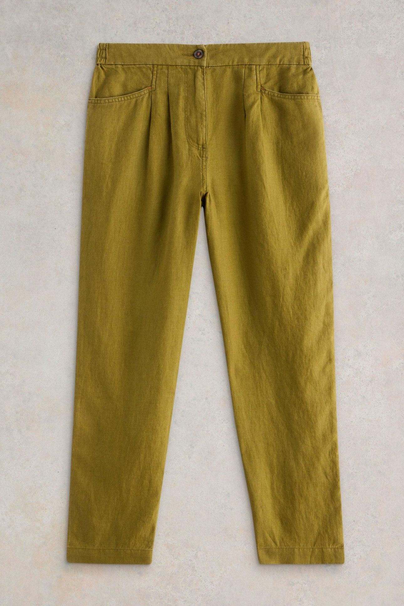 ROWENA LINEN TROUSER KHAKI GREEN 3