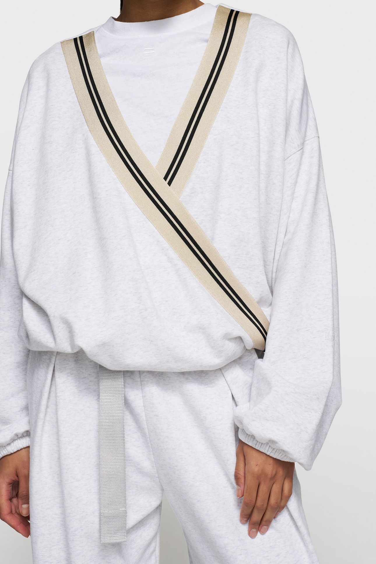 DANCE SWEATER TAPE WHITE GREY MELEE 6