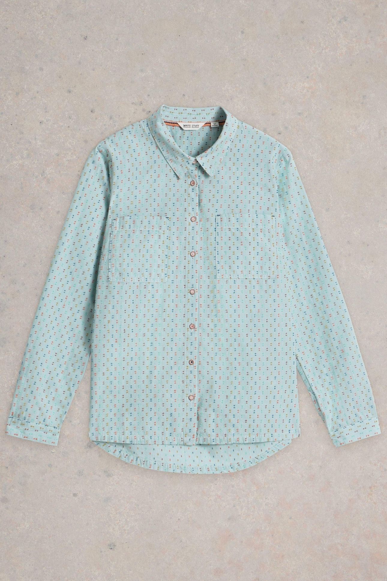 SOPHIE ORGANIC COTTON SHIRT GREEN MULTI 4