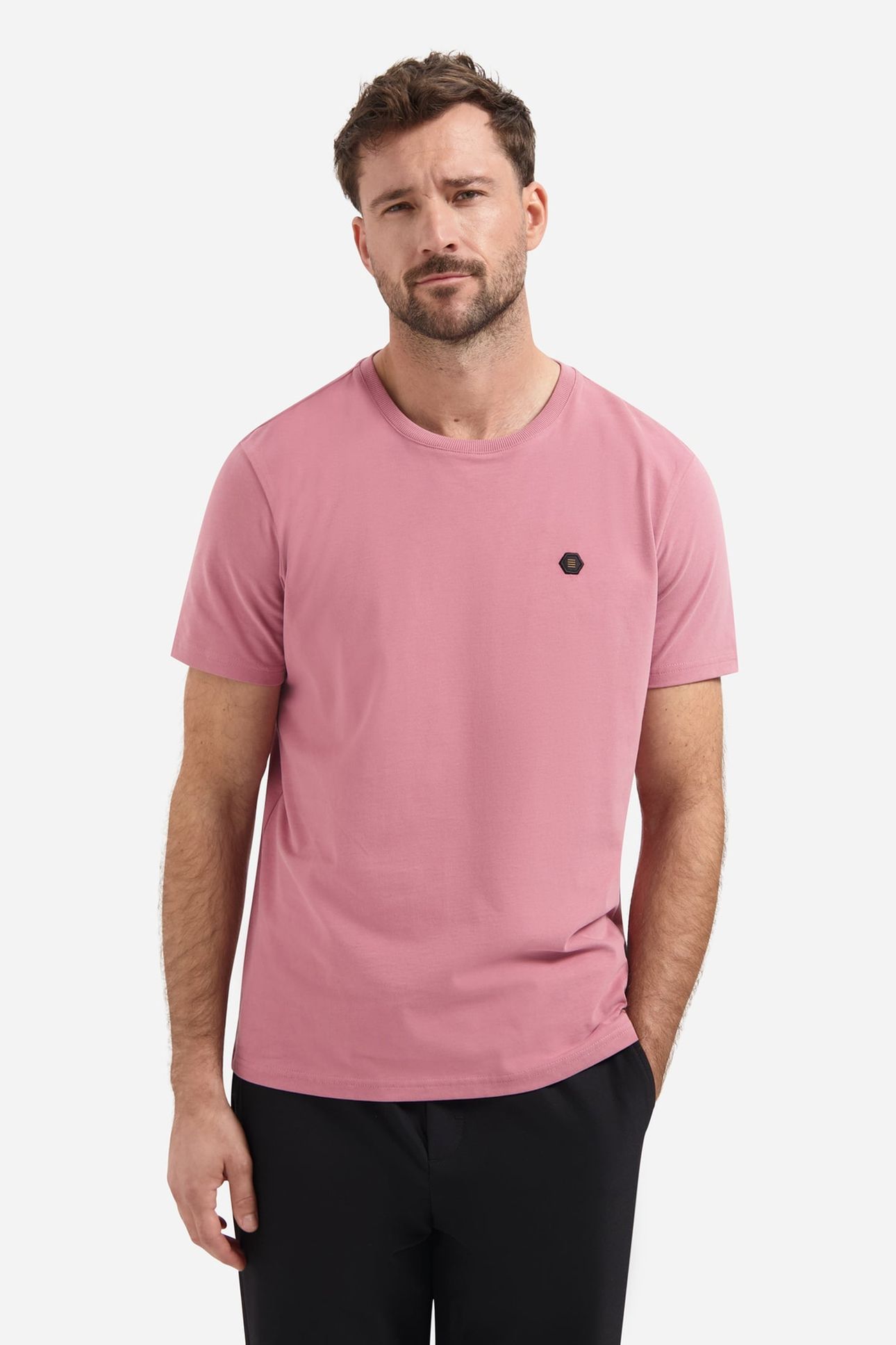 T-SHIRT CREWNECK PEACHED OLD PINK 1