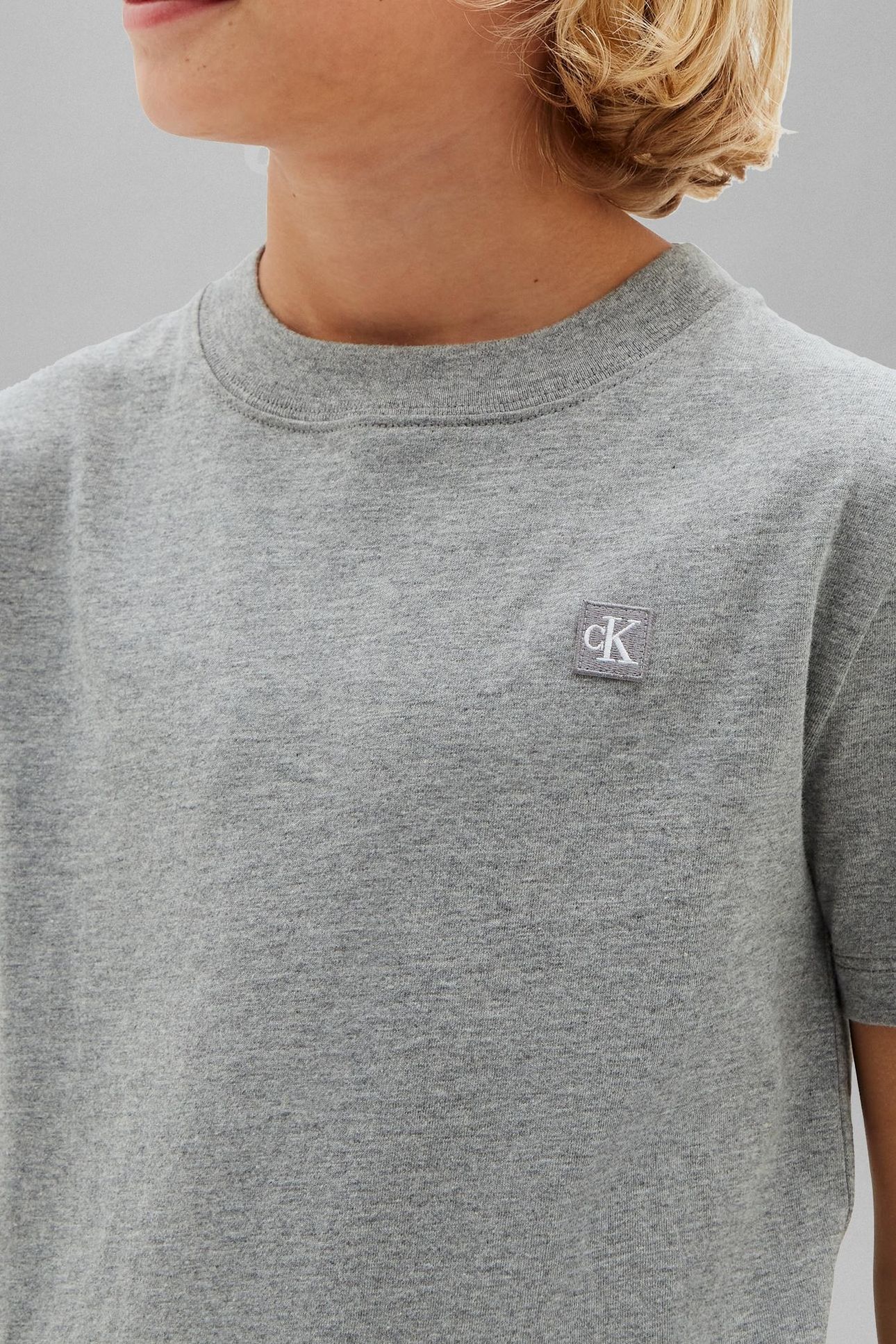 UNISEX MINI BADGE REGULAR T-SHIRT MEDIUM GREY HEATHER 6