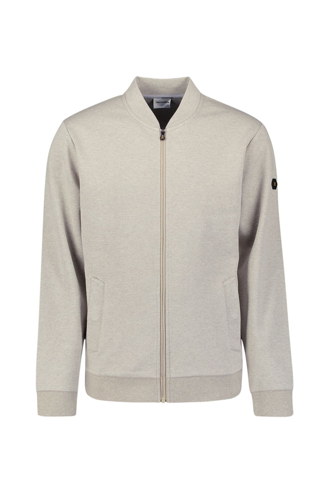 SWEATER FULL ZIP COLLEGE COLLAR TWILL RELIEF SAND 5