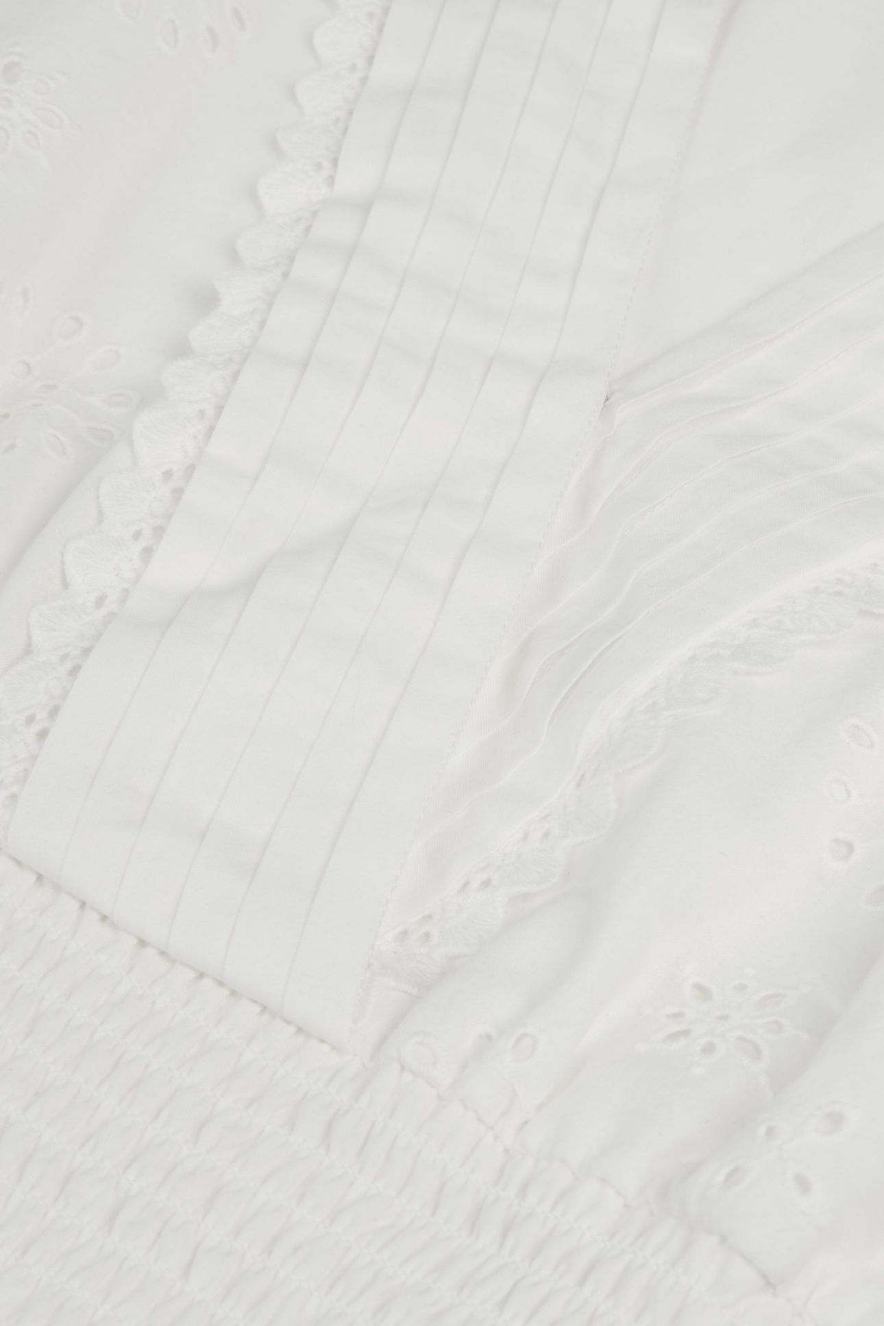EMBROIDERED SMOCKED WAIST TOP WHITE 6